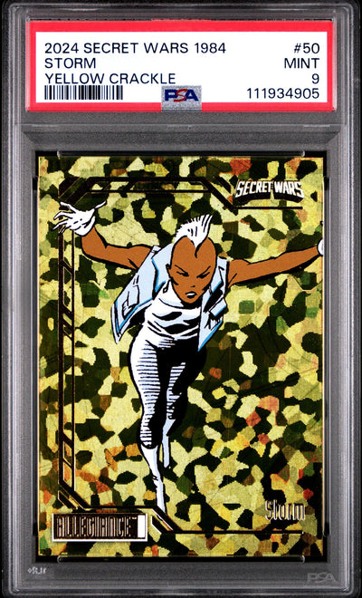 2024 Allegiance Secret Wars 1984 Storm #50 Yellow Crackle /149 PSA 9