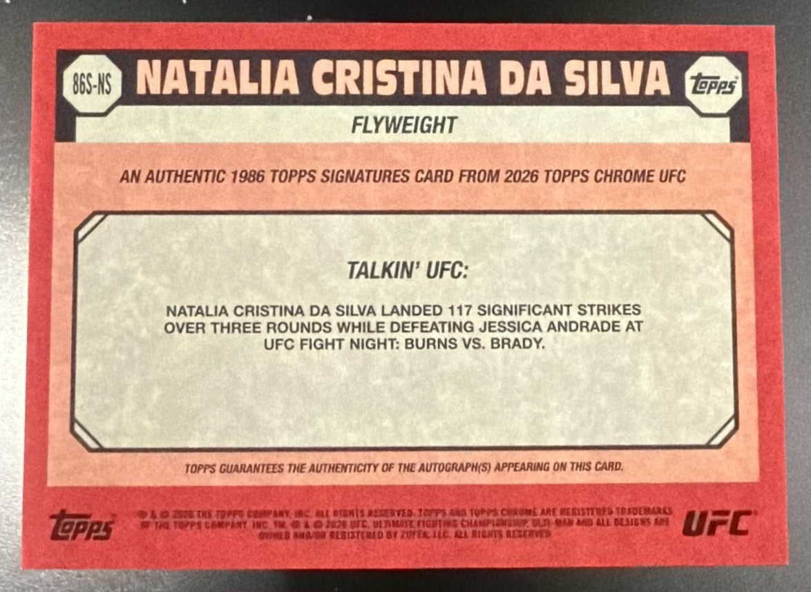 2026 Topps Chrome Natalia Da Silva 1986 Red Retro Auto /5