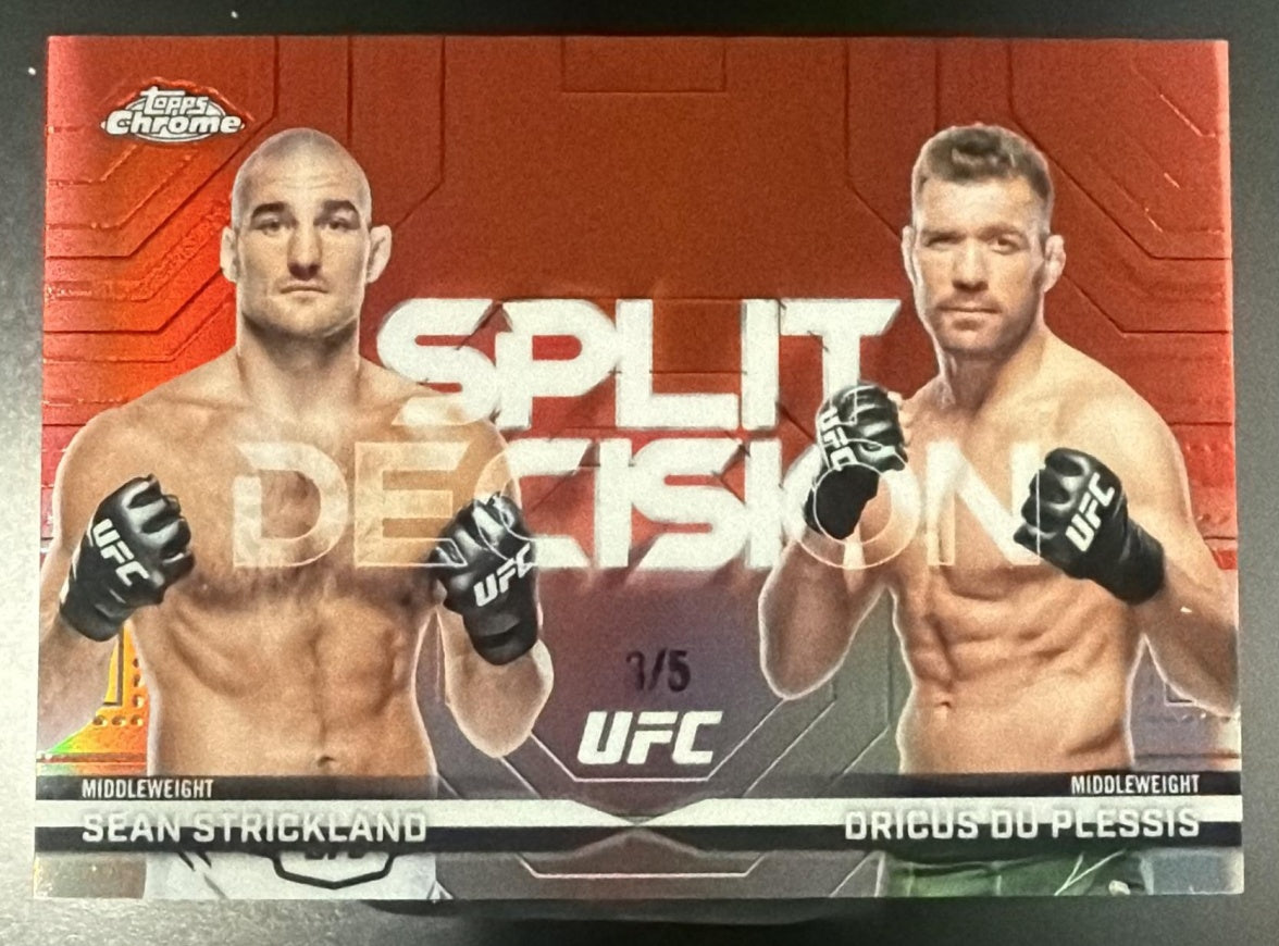 2026 Topps Chrome SP-24 Sean Strickland/Dricus Du Plessis Split Decision /5