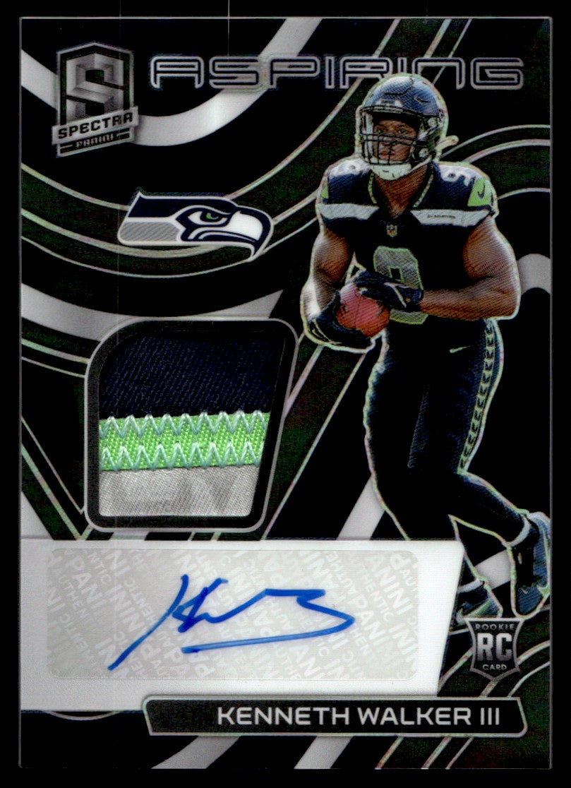 2022 Panini Spectra APA-KWA Kenneth Walker III Aspiring Prizm Rookie /99 Seattle Seahawks Auto