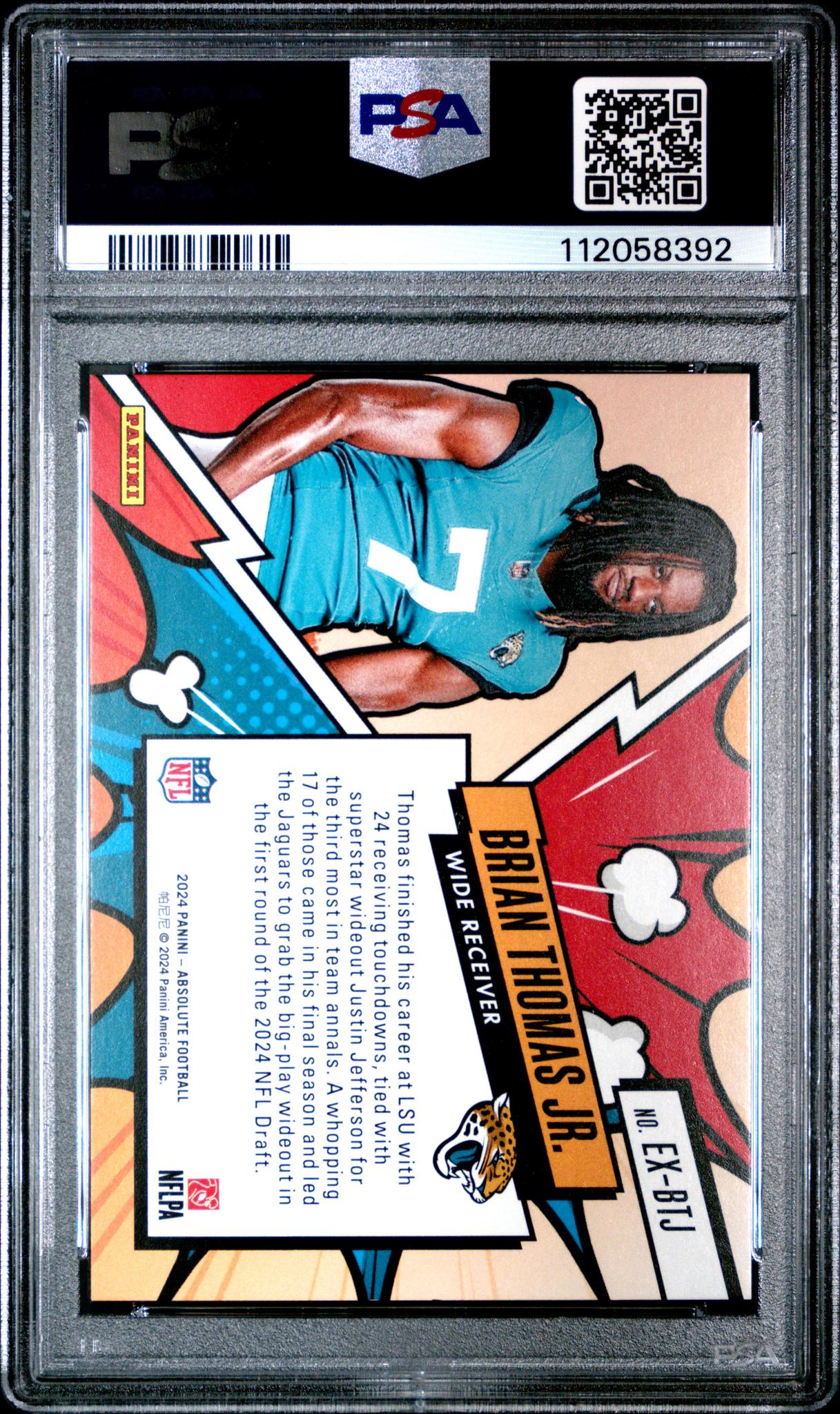 2024 Panini Absolute Explosive Brian Thomas Jr. #EX-BTJ RC PSA 9