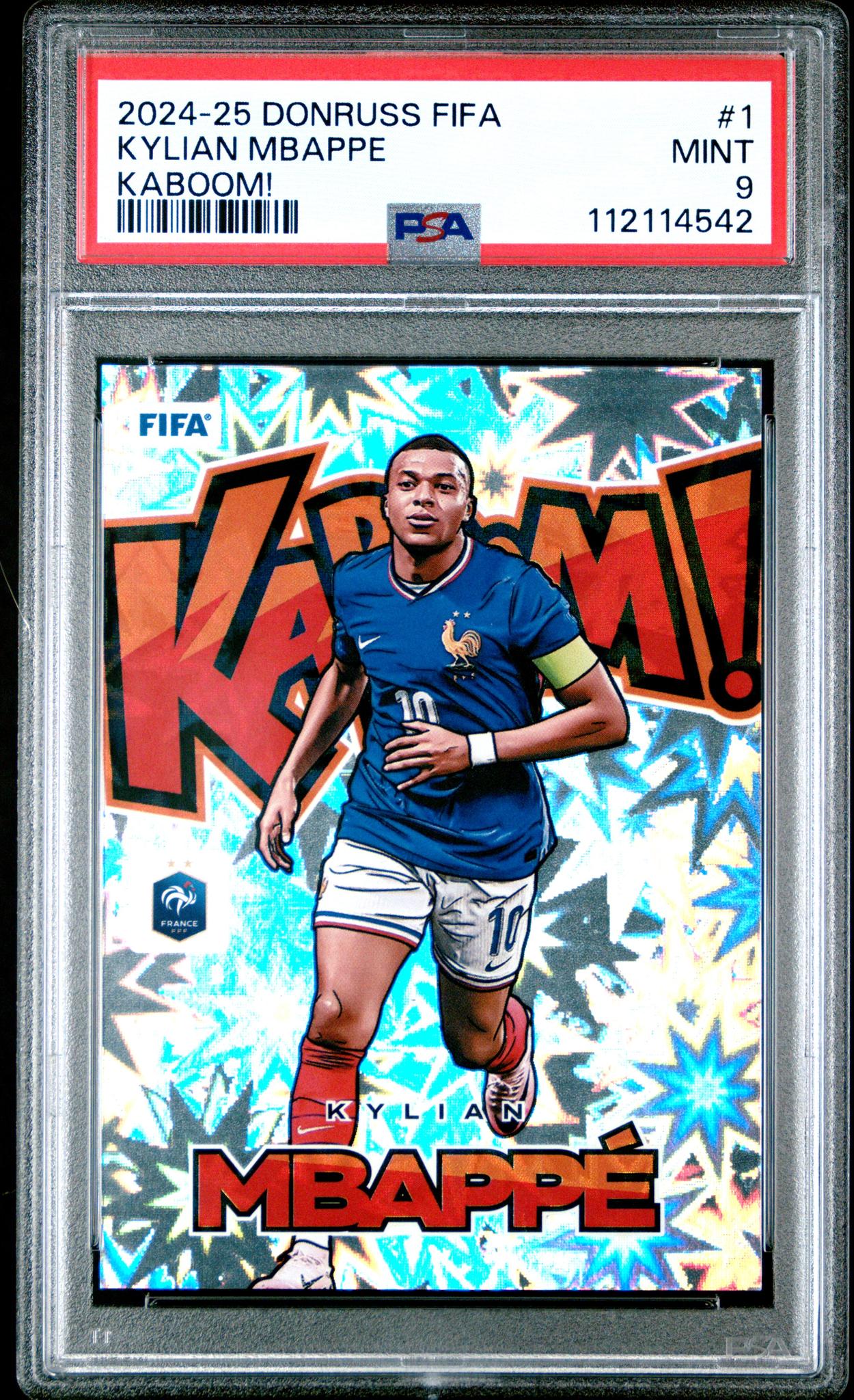 2024 Panini Donruss Fifa Kaboom! Kylian Mbappe #1 PSA 9