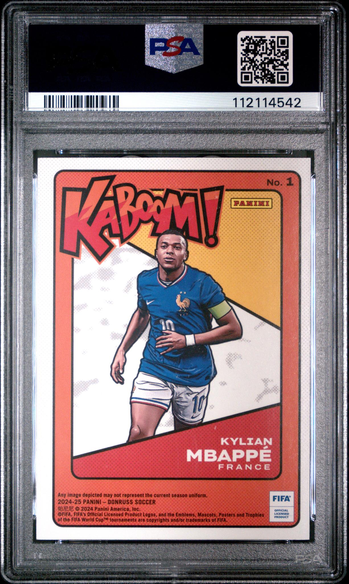 2024 Panini Donruss Fifa Kaboom! Kylian Mbappe #1 PSA 9