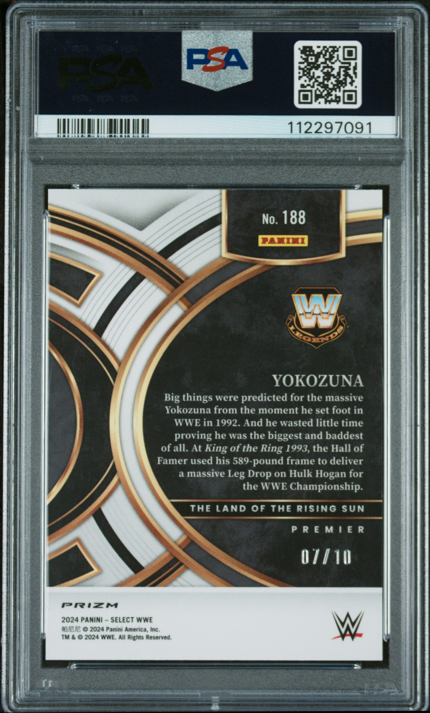 2024 Panini Select Gold Wave Yokozuna #188 /10 PSA 10
