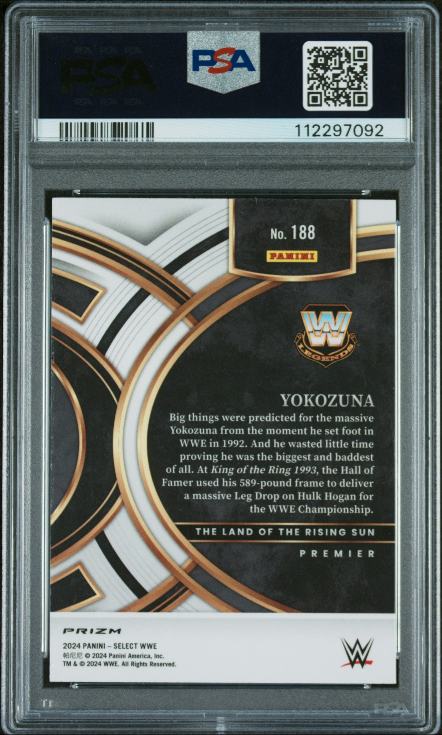 2024 Panini Select Zebra Yokozuna #188 PSA 10