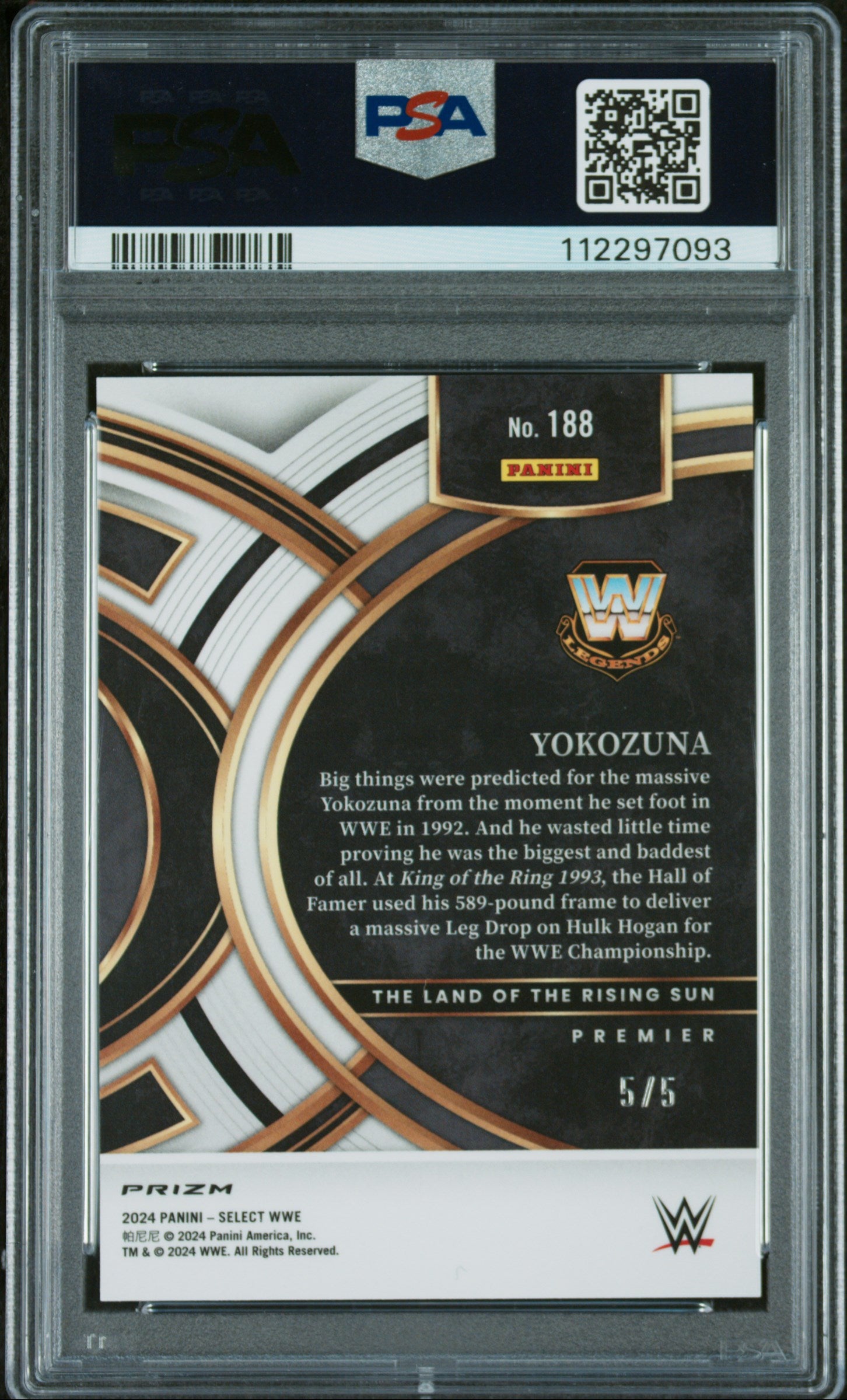 2024 Panini Select Green Prizm Yokozuna #188 /5 PSA 10