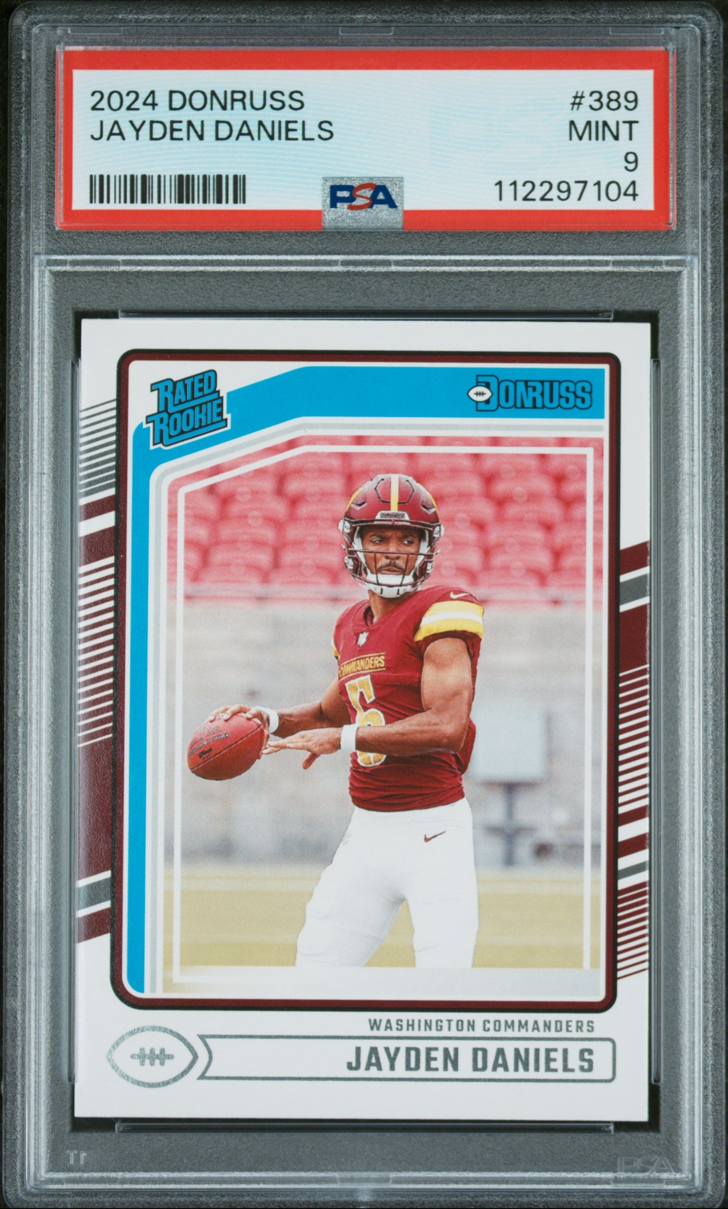2024 Panini Donruss Rated Rookie Jayden Daniels #389 PSA 9