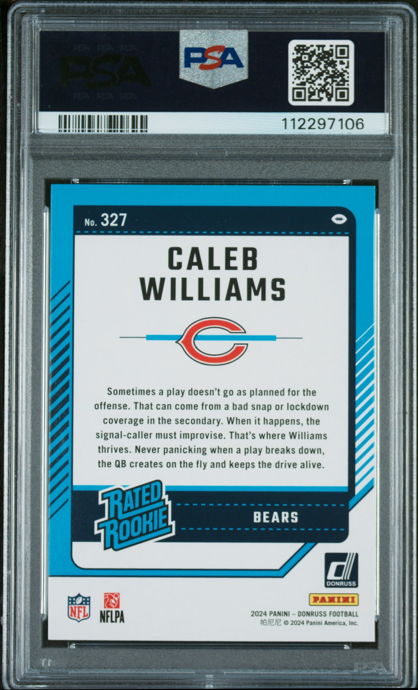 2024 Donruss Caleb Williams #327 RC PSA 9