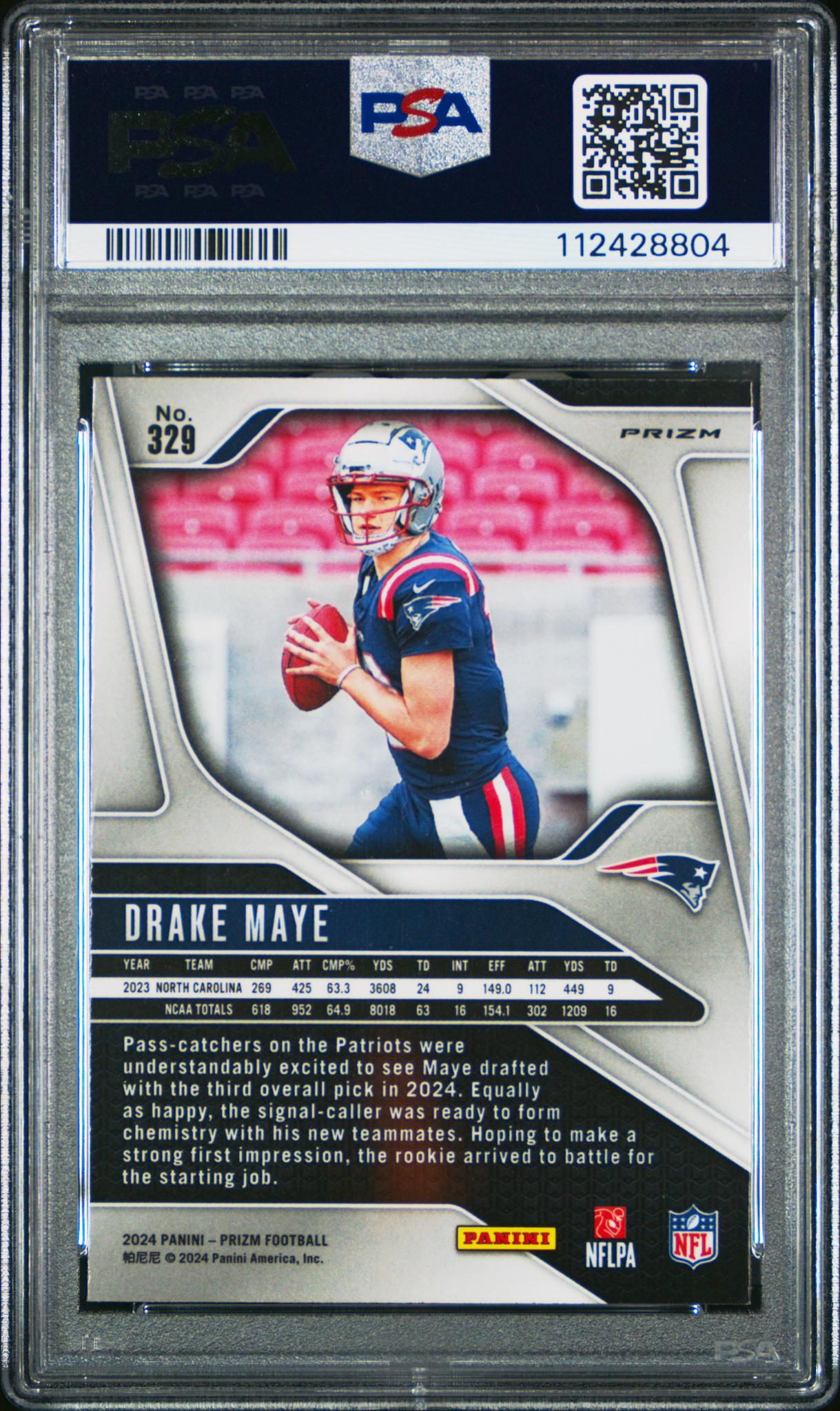2024 Prizm #329 Drake Maye PSA 9
