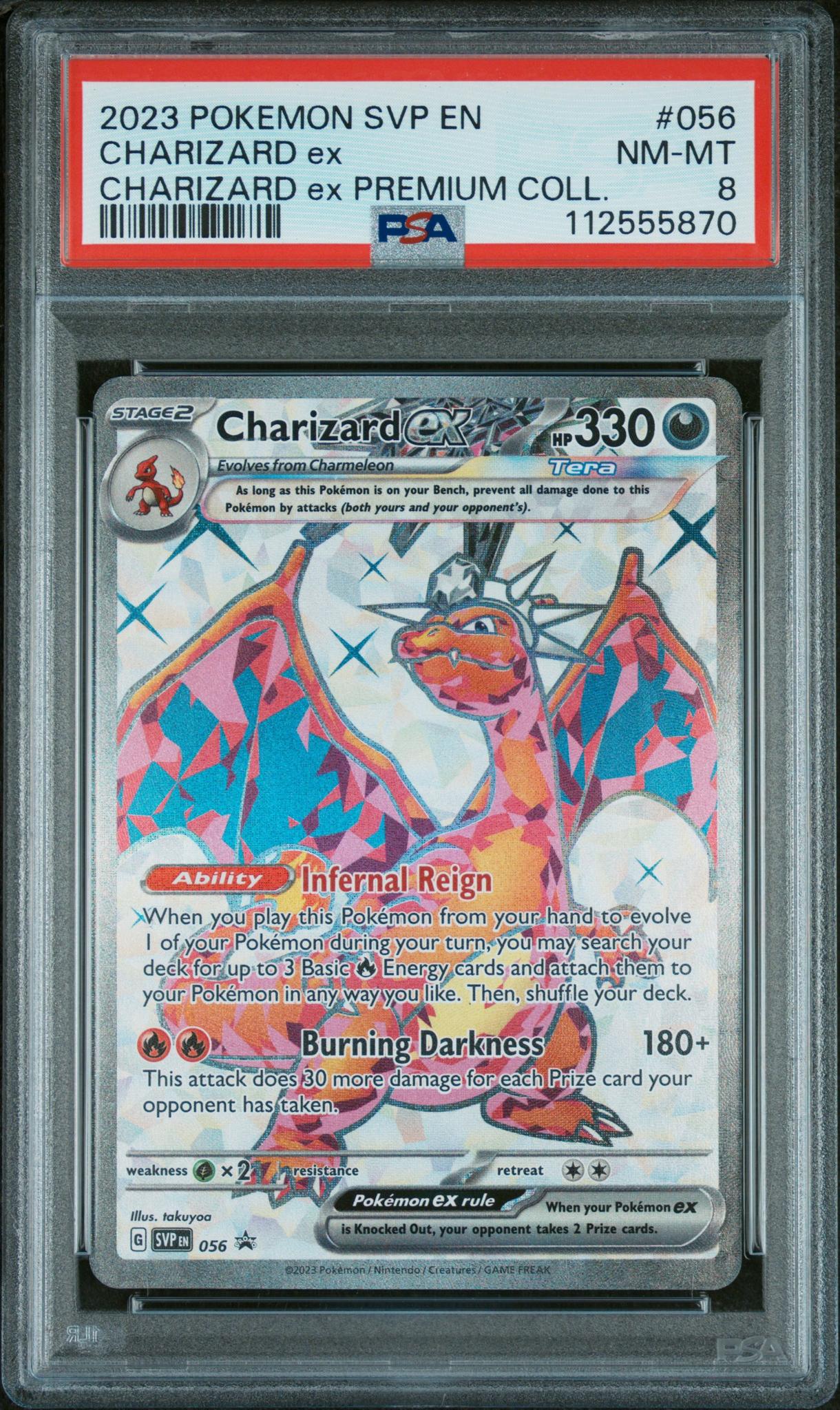 2023 Pokemon Scarlet and Violet Black Star Promo Premium Collection Charizard Ex #056 PSA 8