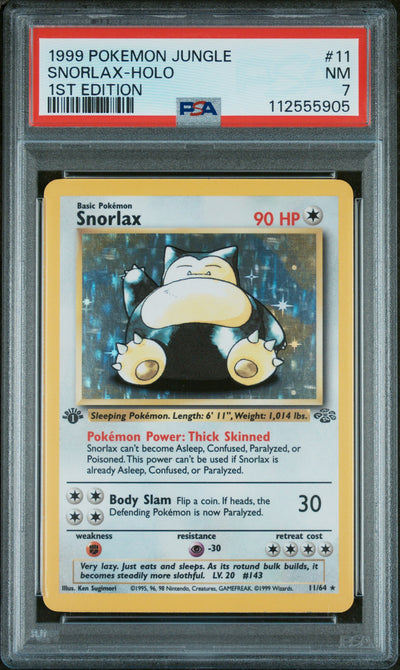 1999 Pokemon Jungle 1st Edition Holo Snorlax #11 PSA 7