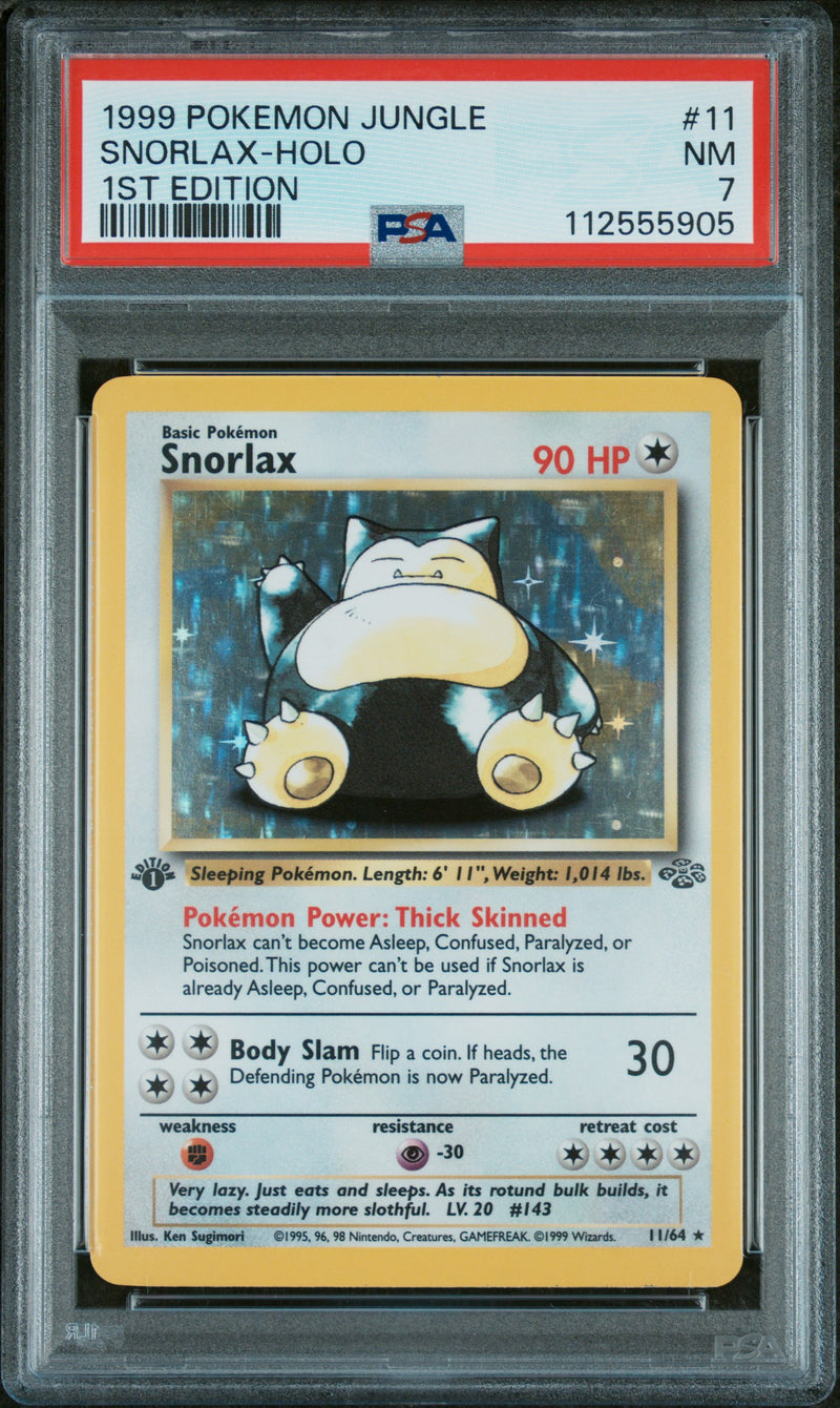 1999 Pokemon Jungle 1st Edition Holo Snorlax #11 PSA 7