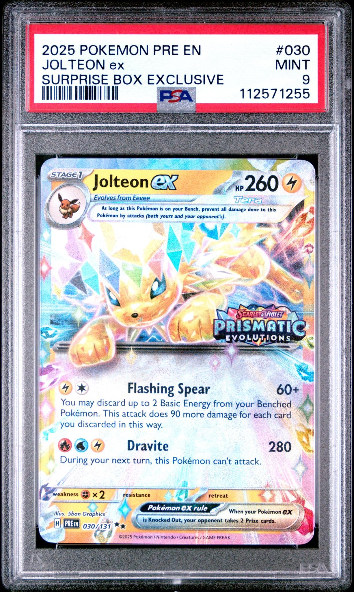 2025 Scarlet & Violet #030/131 Jolteon ex Prismatic Evolutions PSA 9