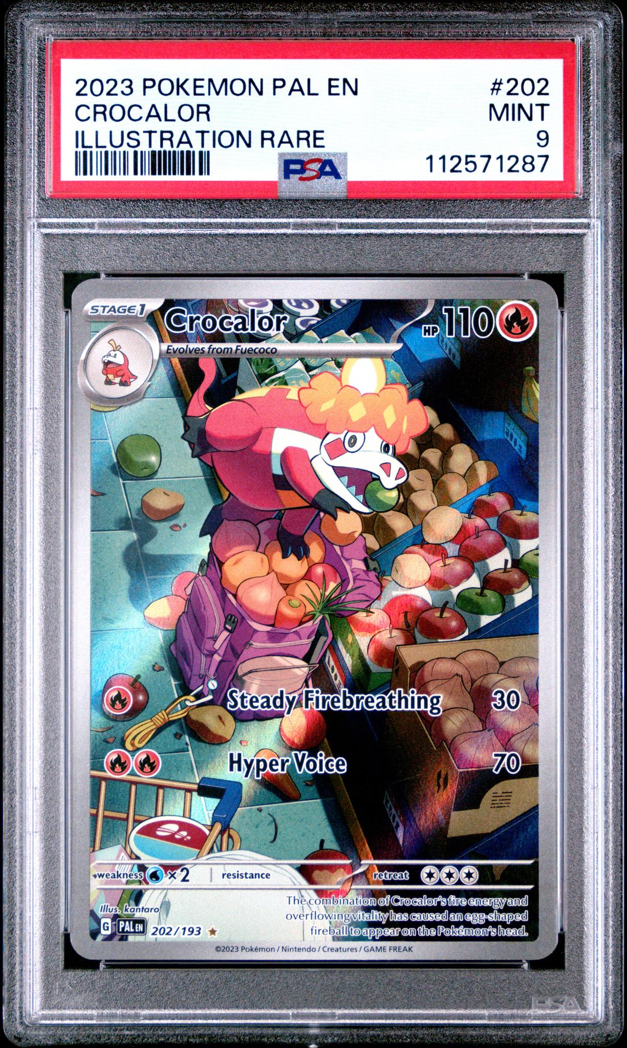 2023 Pokemon #202 Crocalor Illustration Rare PSA 9