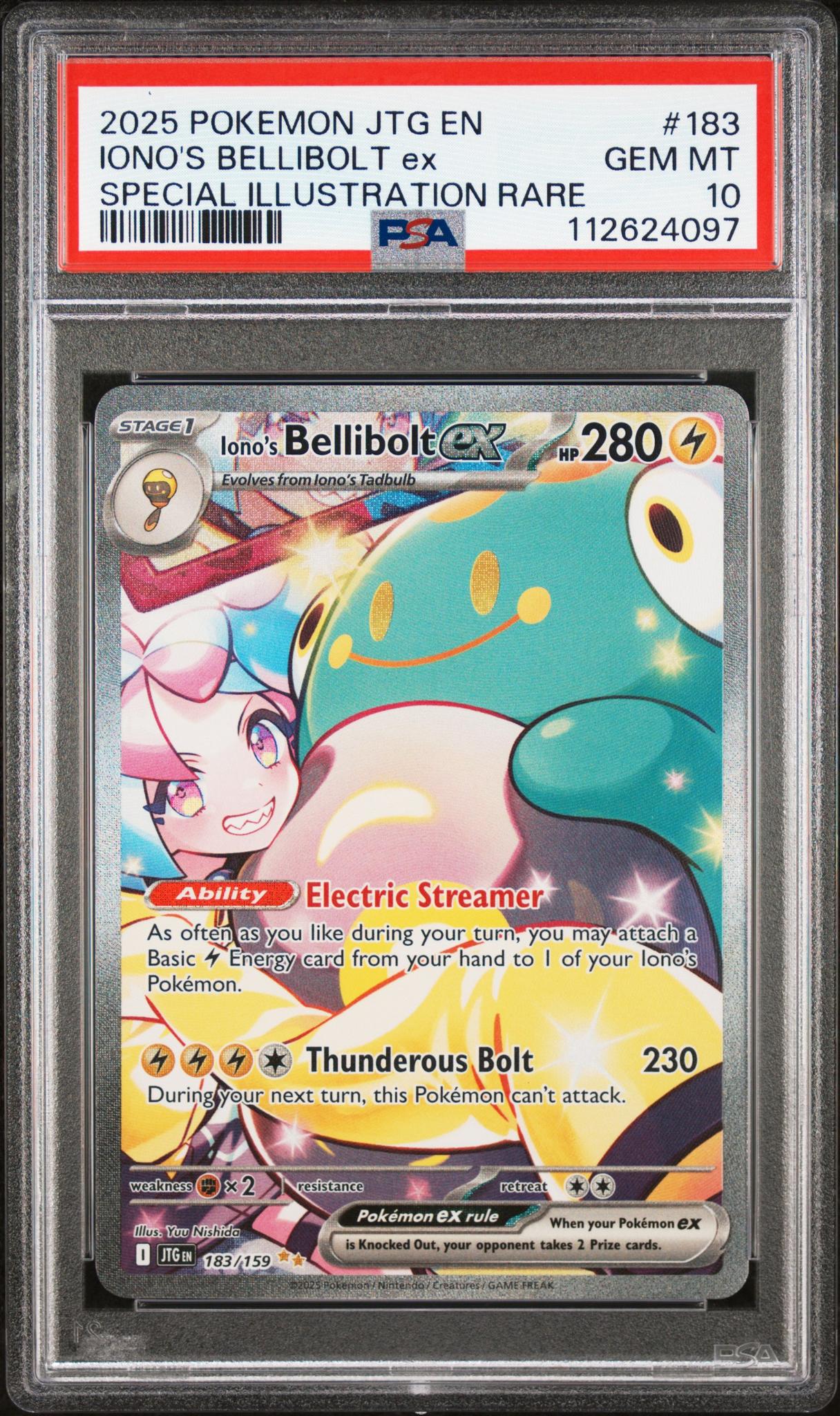 2025 Pokémon JTG EN Iono's Bellibolt EX Special Illustration Rare #183 PSA 10