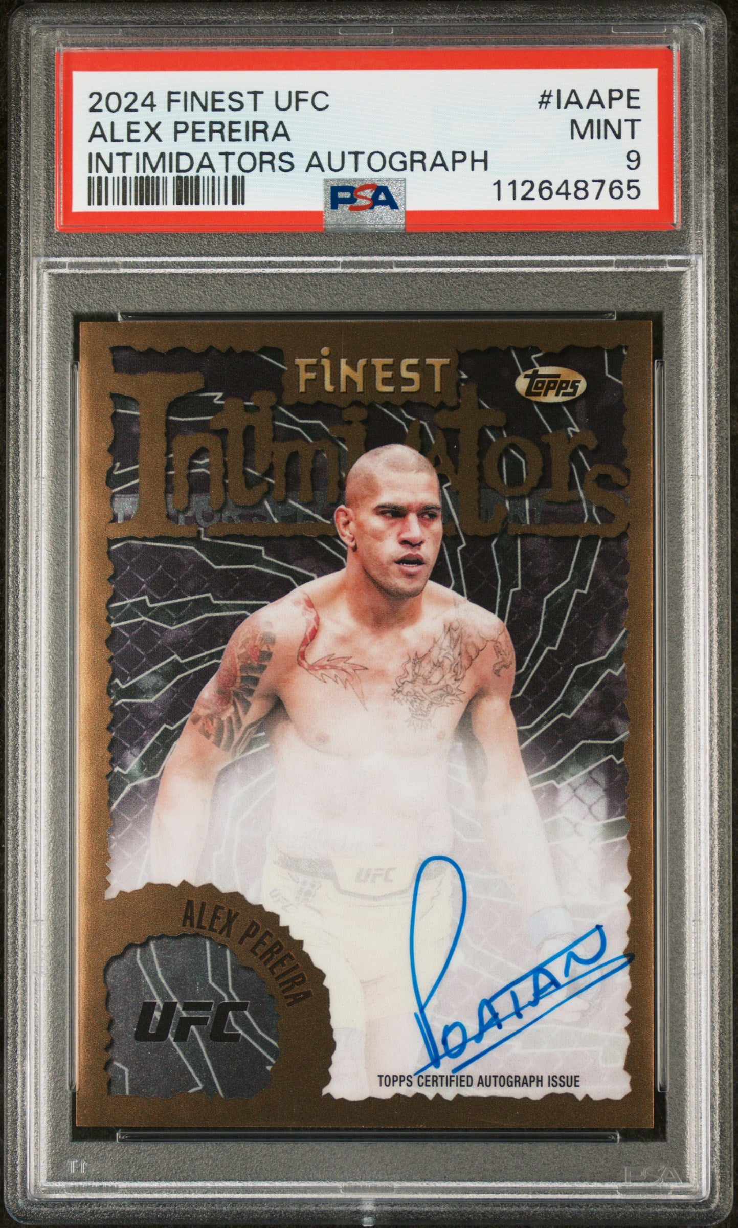 2024 Topps Finest Intimidators Alex Pereira #IAAPE Auto PSA 9