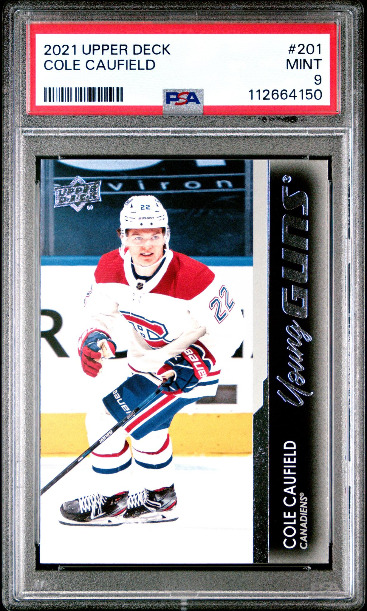 2021-22 Upper Deck Series 1 Young Guns Cole Caufield #201 RC PSA 9