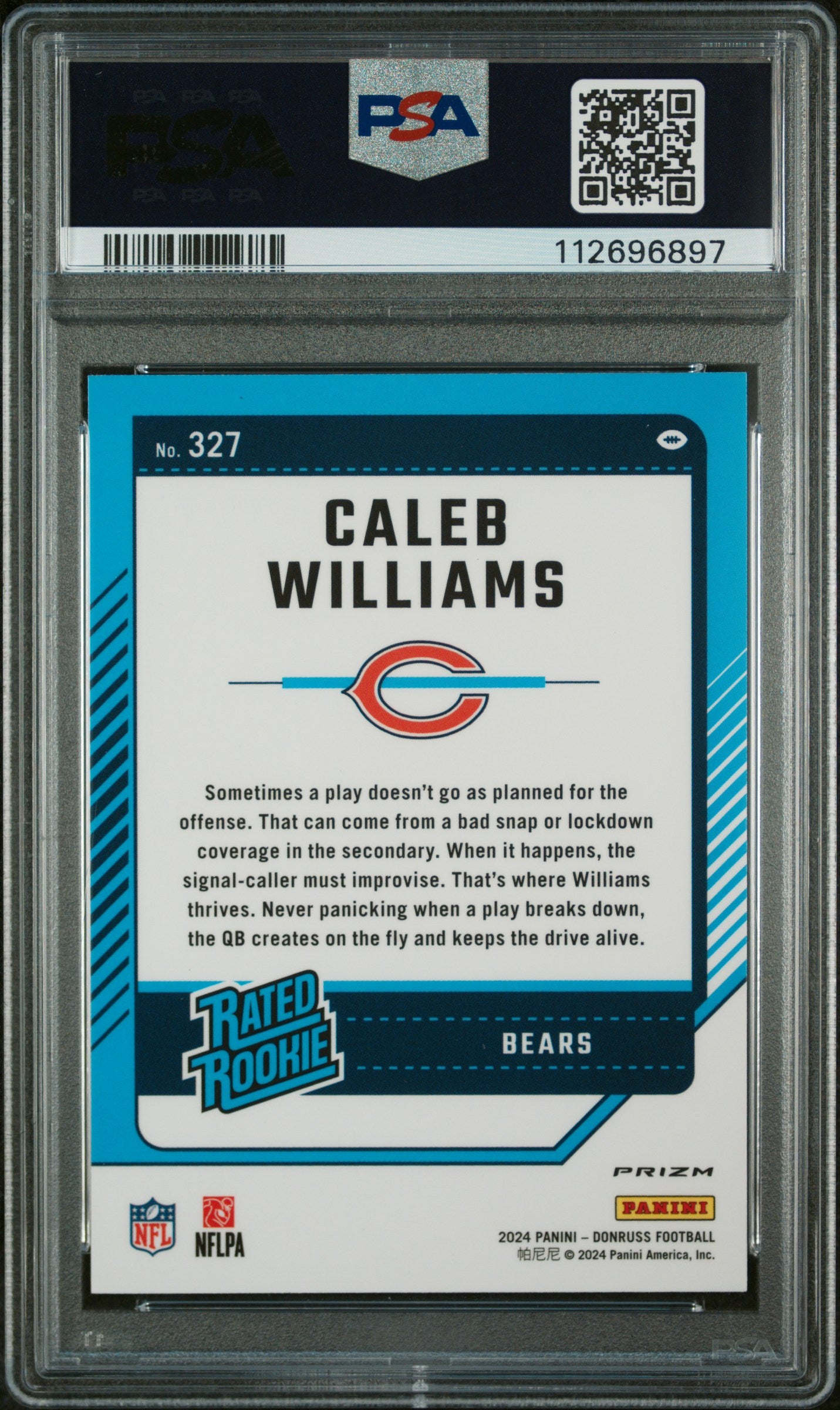 2024 Panini Donruss Optic Preview Red Wave Caleb Williams #327 RC PSA 10