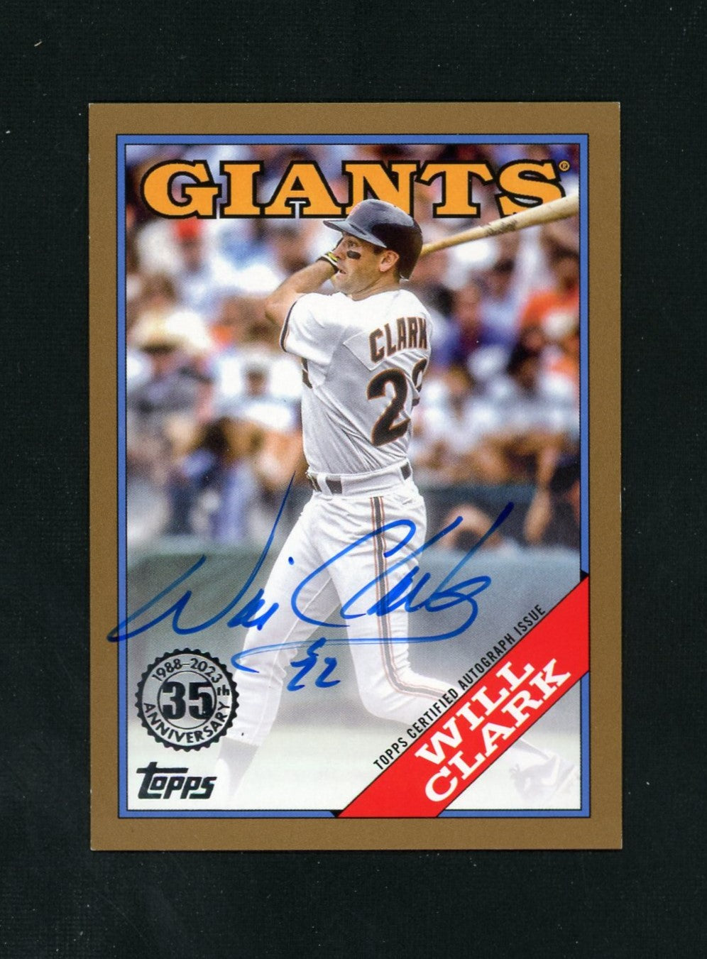 2023 Topps 1988 Silver Pack Will Clark Gold Auto /50