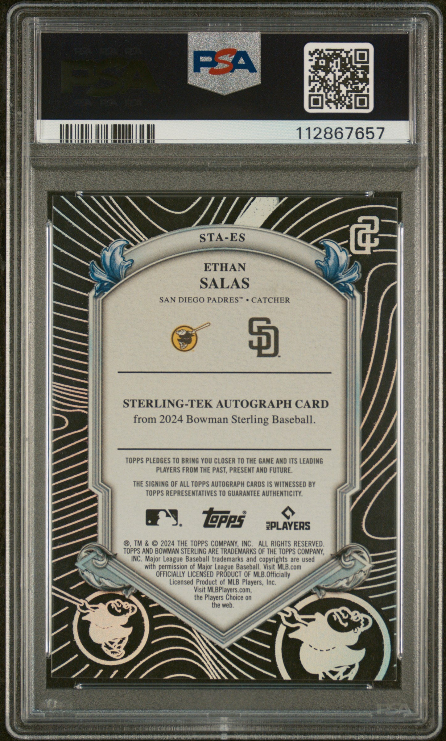 2024 Bowman Sterling Sterling-Tek Ethan Salas #STA-ES Auto /50 PSA 10