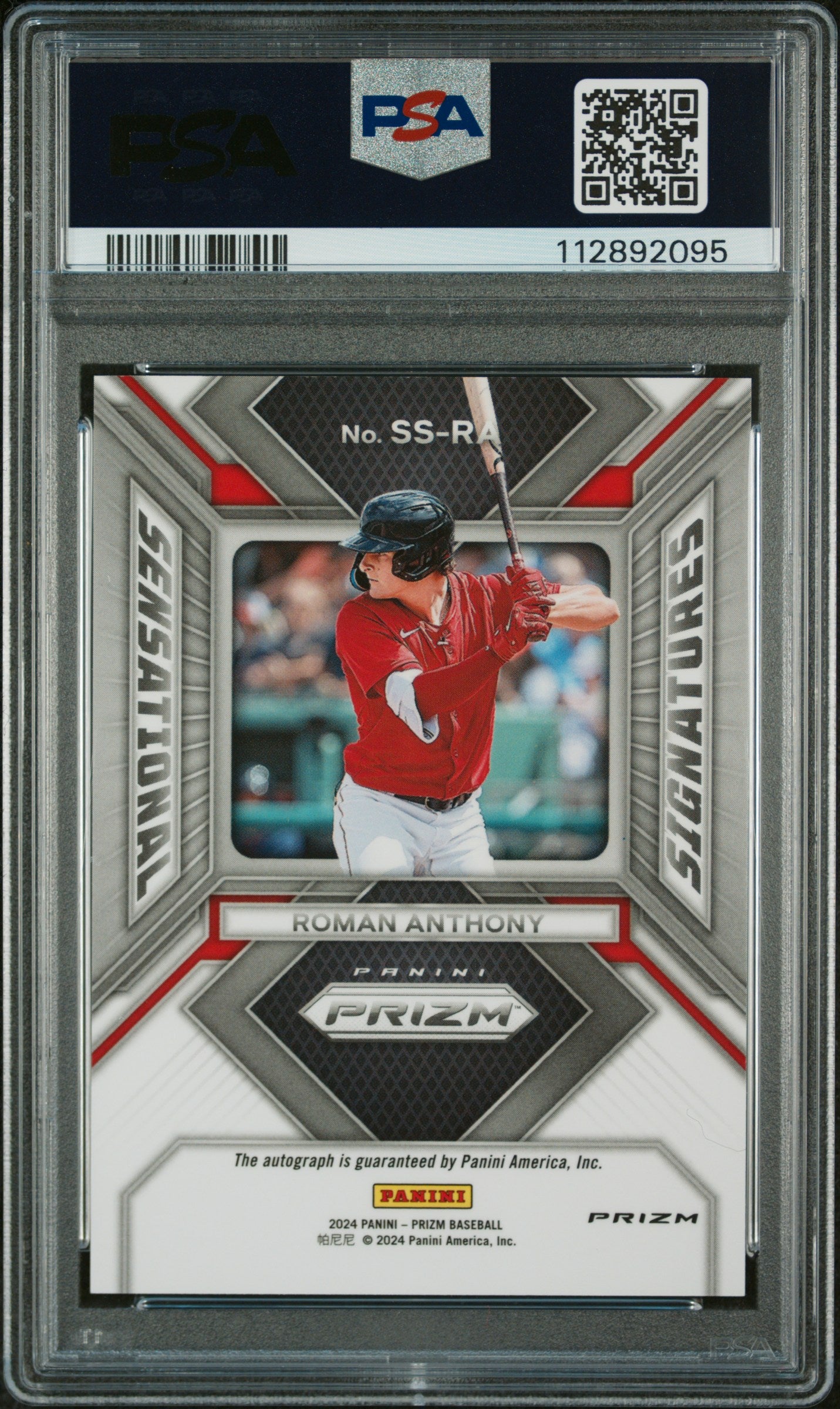 2024 Panini Prizm Sensational Signatures Sensational Sig-Green Prizm Roman Anthony #SSRA PSA 10