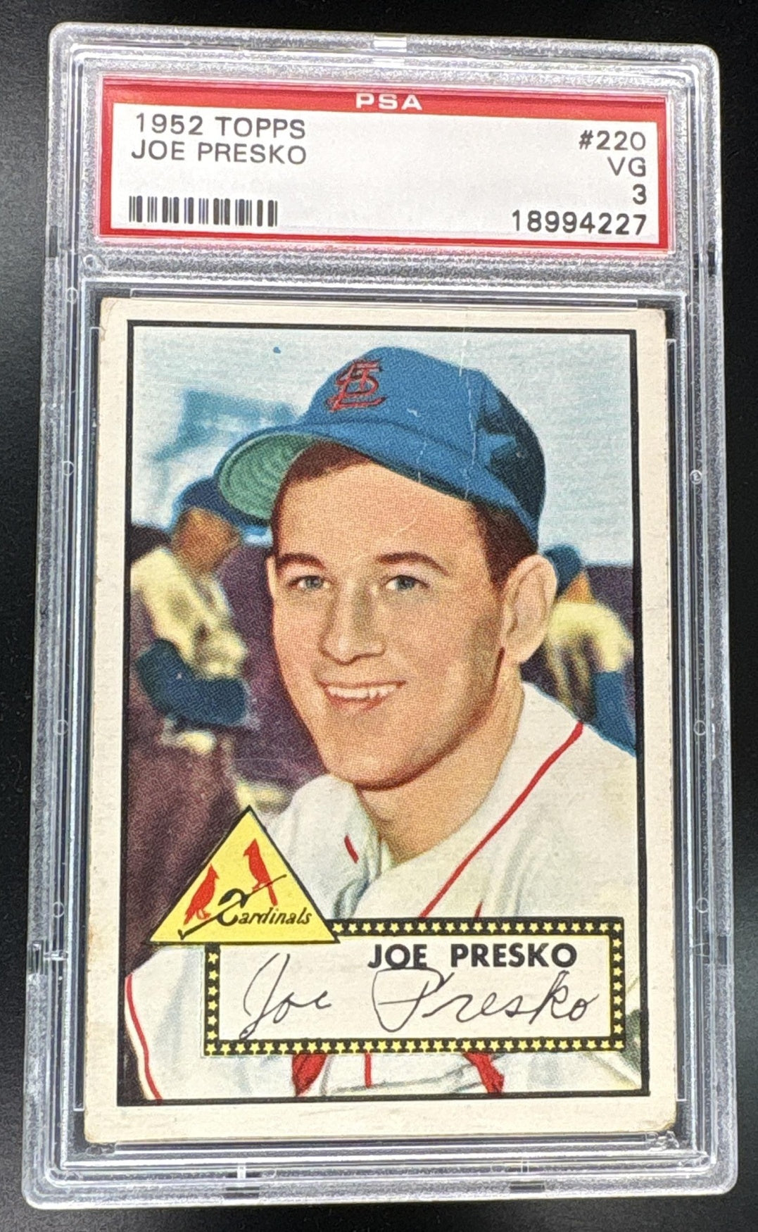 1952 Topps Joe Presko #220 PSA 3