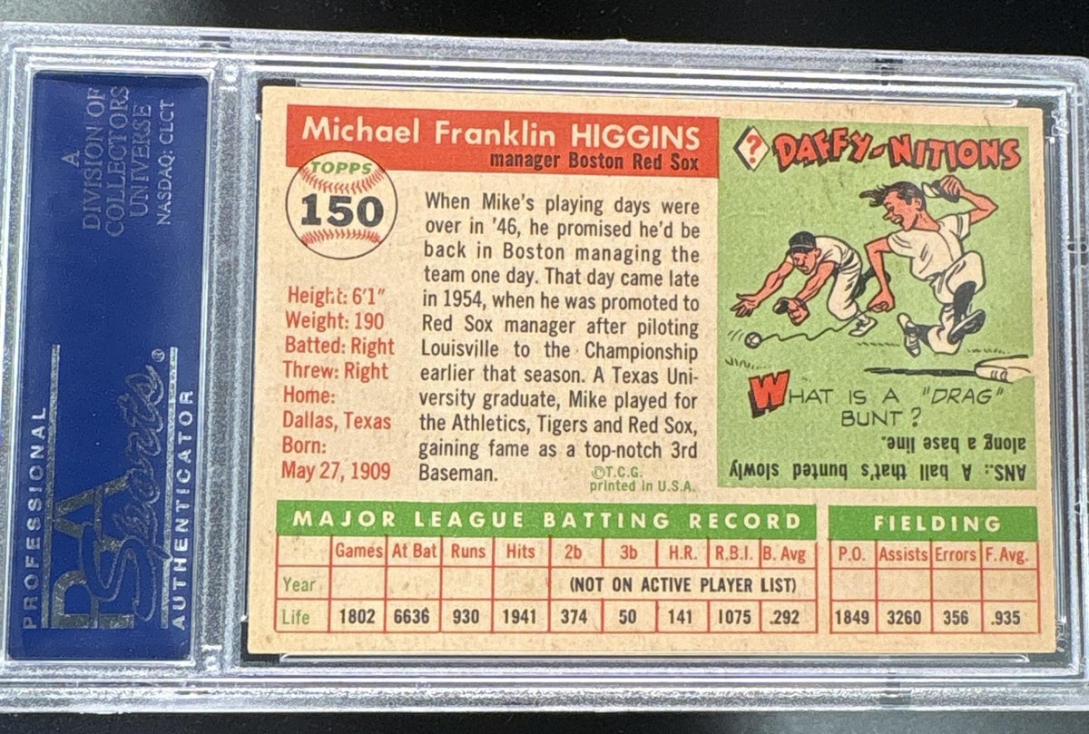 1955 Topps Pinky Higgins #150 PSA 7