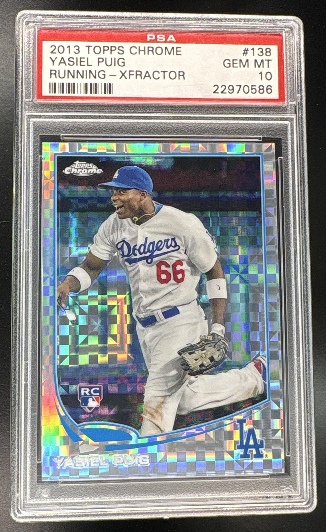 2013 Topps Chrome Running Xfractor Yasiel Puig #138 PSA 10