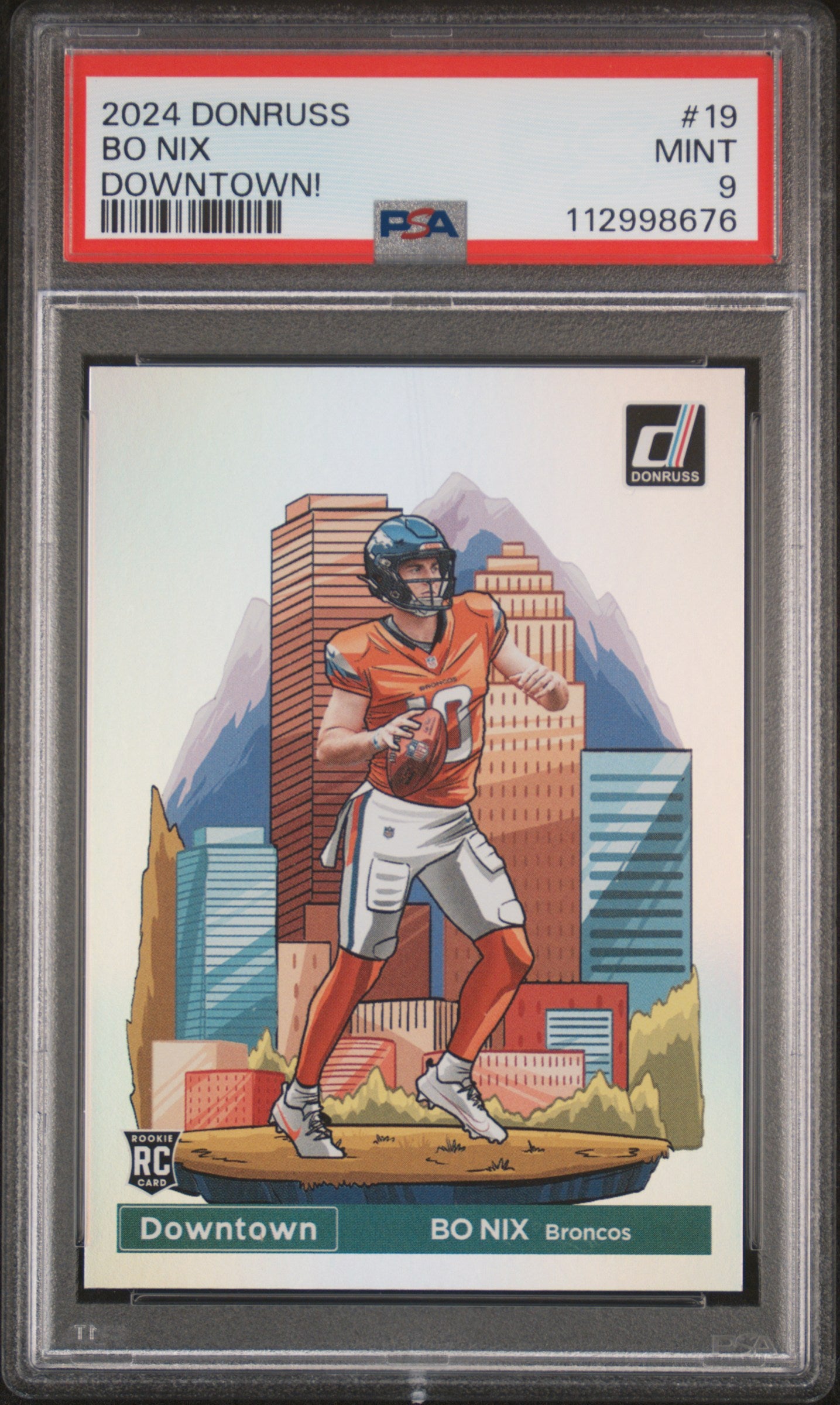 2024 Panini Donruss Downtown Bo Nix #19 RC PSA 9