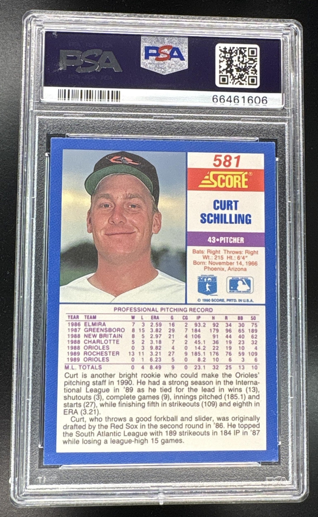 1990 Score Curt Schilling #581 PSA 10