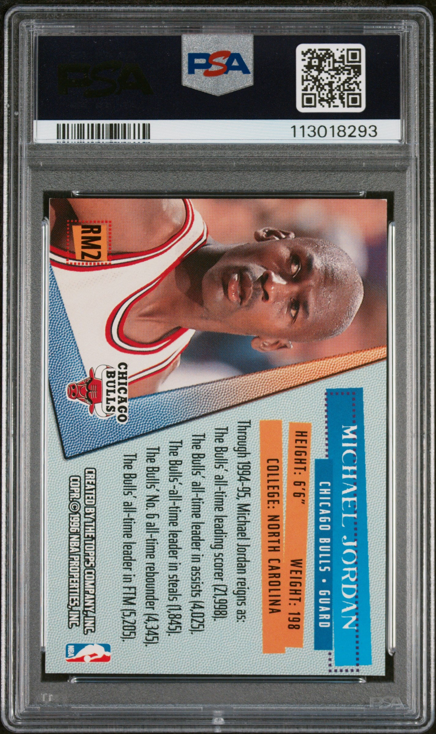 1995 Stadium Club Reign Men Michael Jordan #RM2 PSA 8