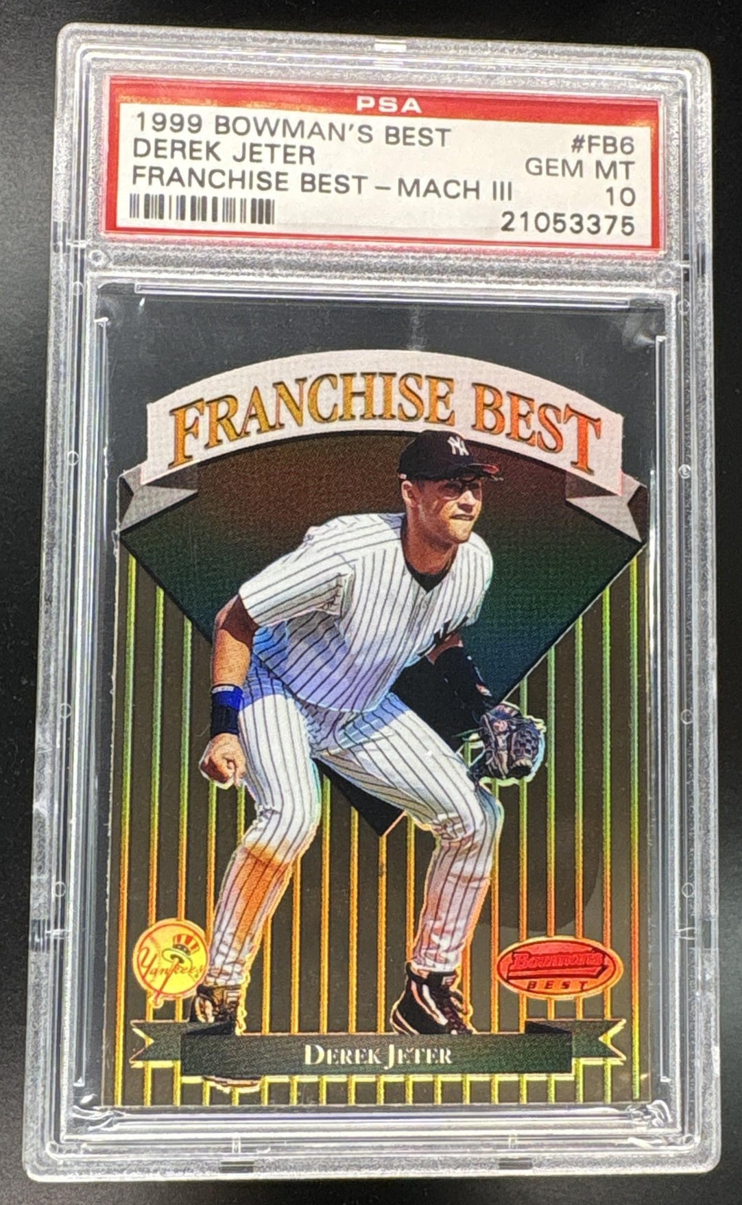 1999 Bowman's Best Franchise Best Mach III Derek Jeter #FB6 /500 PSA 10