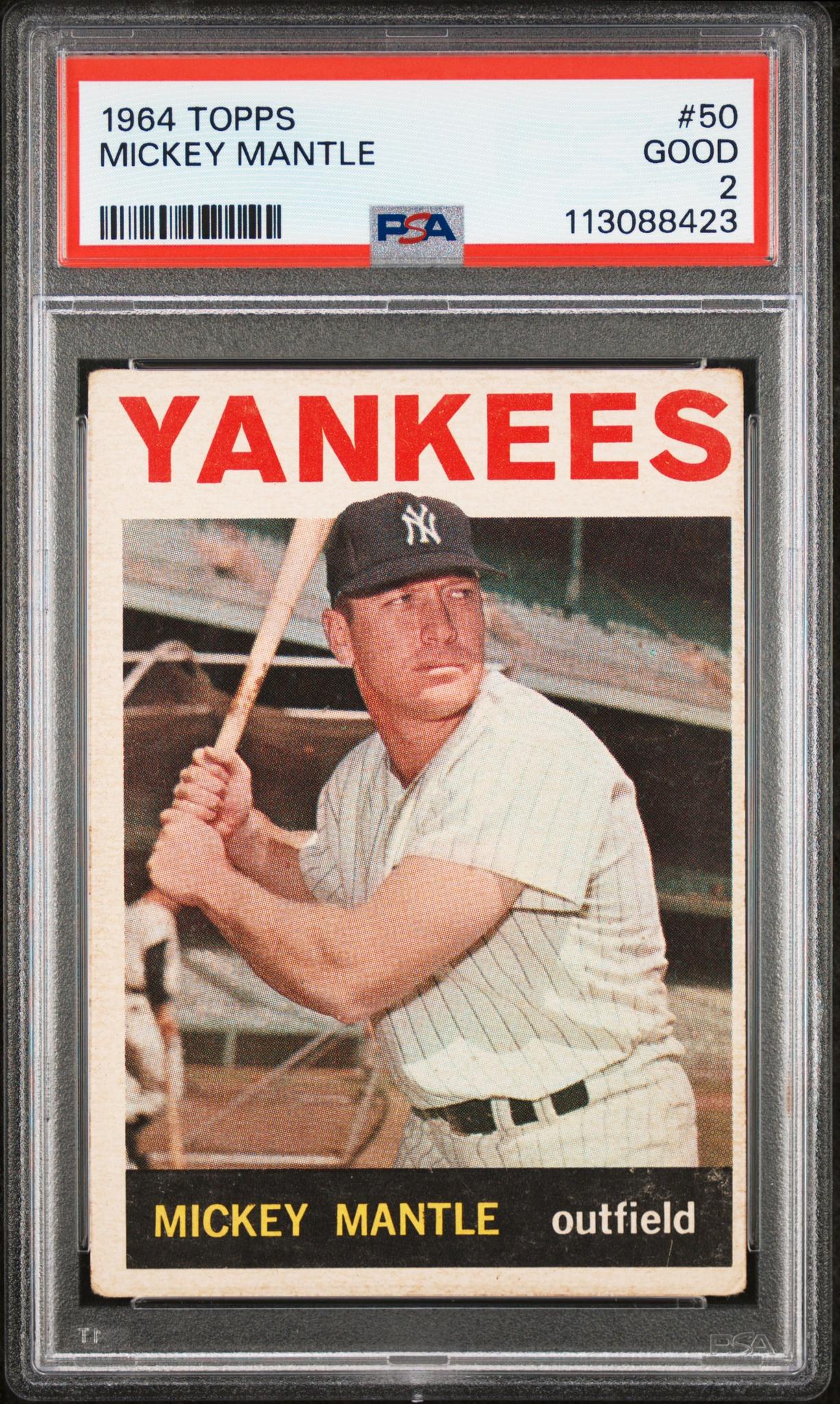 1964 Topps #50 Mickey Mantle PSA 2