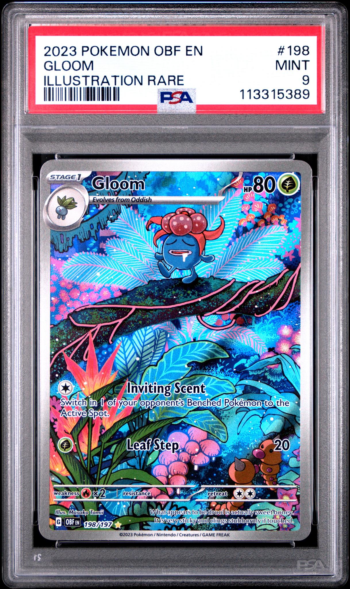 2023 Pokémon Scarlet & Violet Obsidian Flames Gloom #198/197 PSA 9