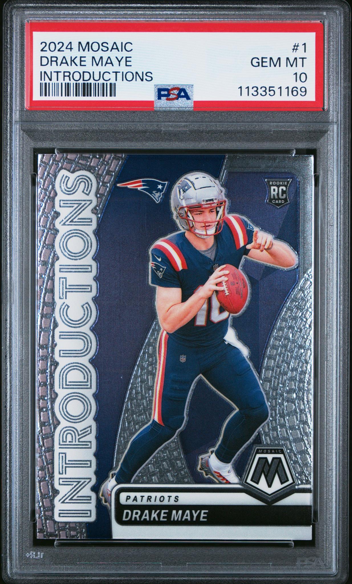 2024 Panini Mosaic Introductions Drake Maye #1 RC PSA 10
