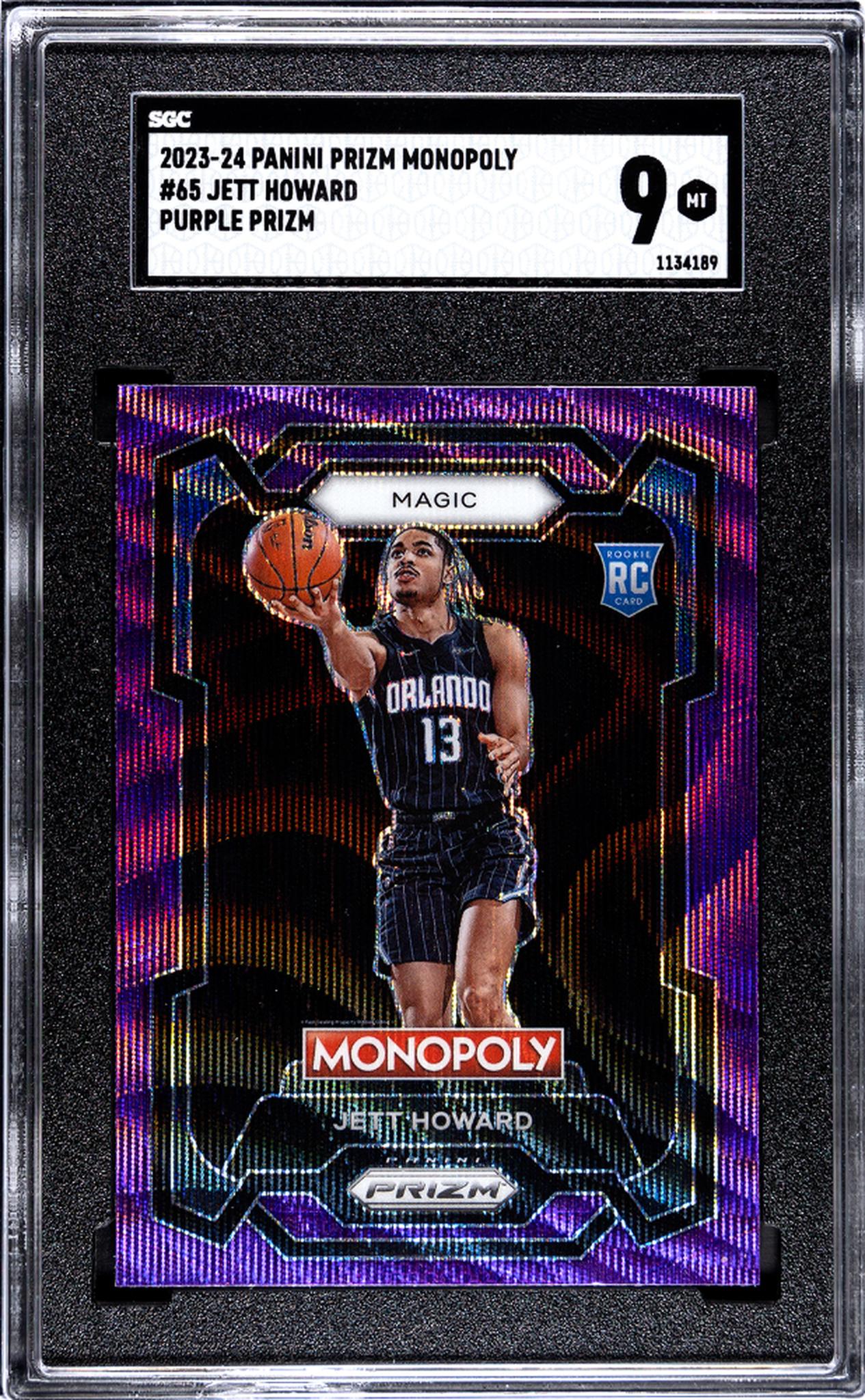 2023 Panini Prizm #65 Jett Howard Monopoly Purple Rookie SGC 9