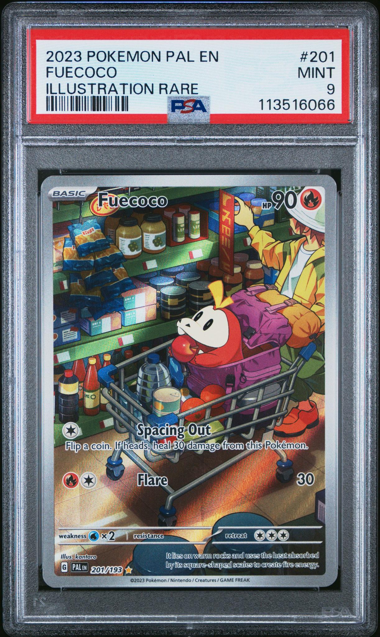 2023 Pokemon #201 Fuecoco Illustration Rare PSA 9