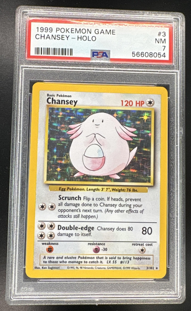 1999 Pokemon Game Holo Chansey #3 /56608054 PSA 7