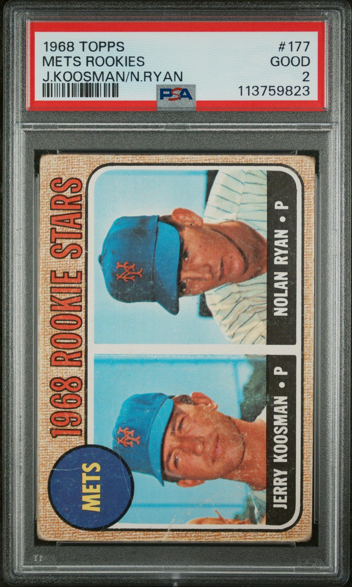 1968 Topps Mets Rookies Nolan Ryan/Jerry Koosman #177 RC PSA 2