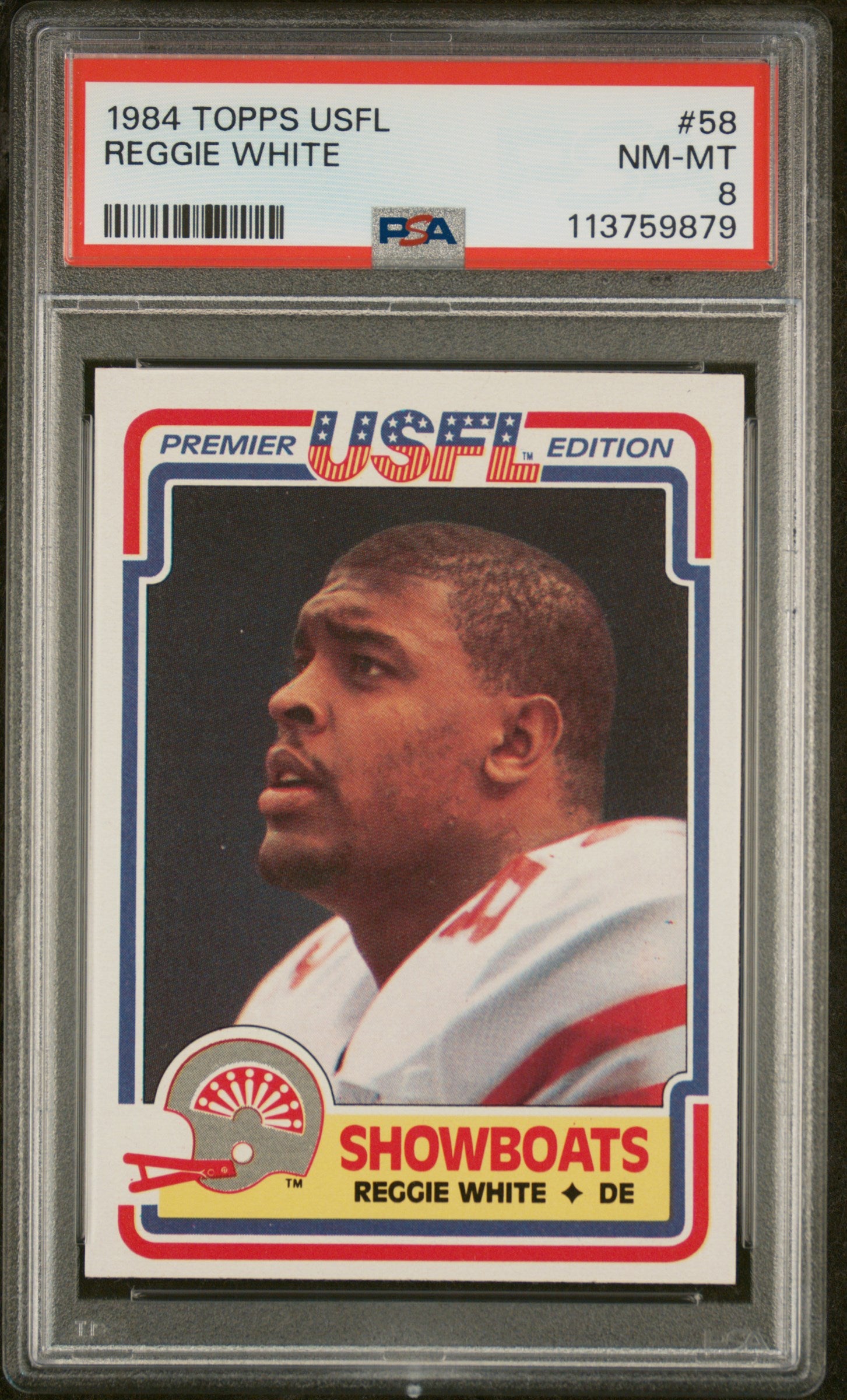 1984 Topps USFL Reggie White #58 PSA 8