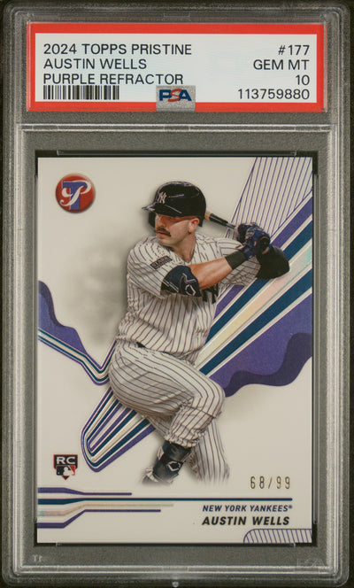 2024 Topps Pristine Purple Refractor Austin Wells #177 /99 PSA 10