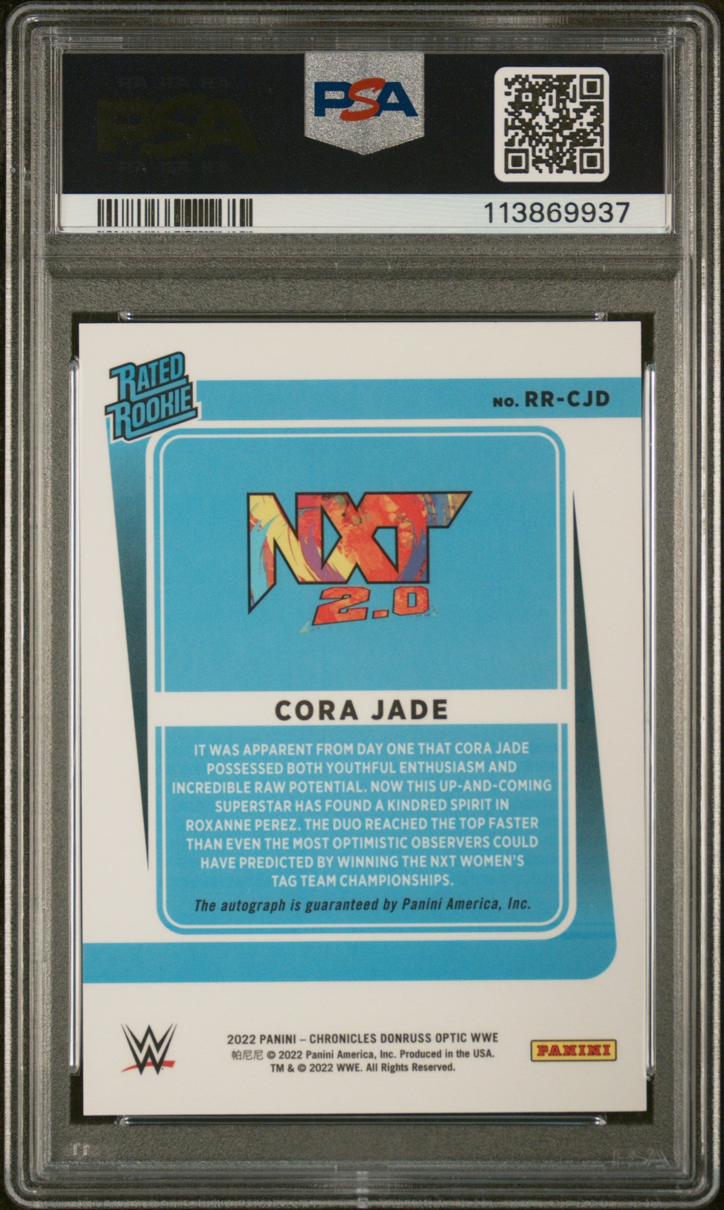 2022 Donruss Optic #RR-CJD Cora Jade Rated Rookie PSA 9