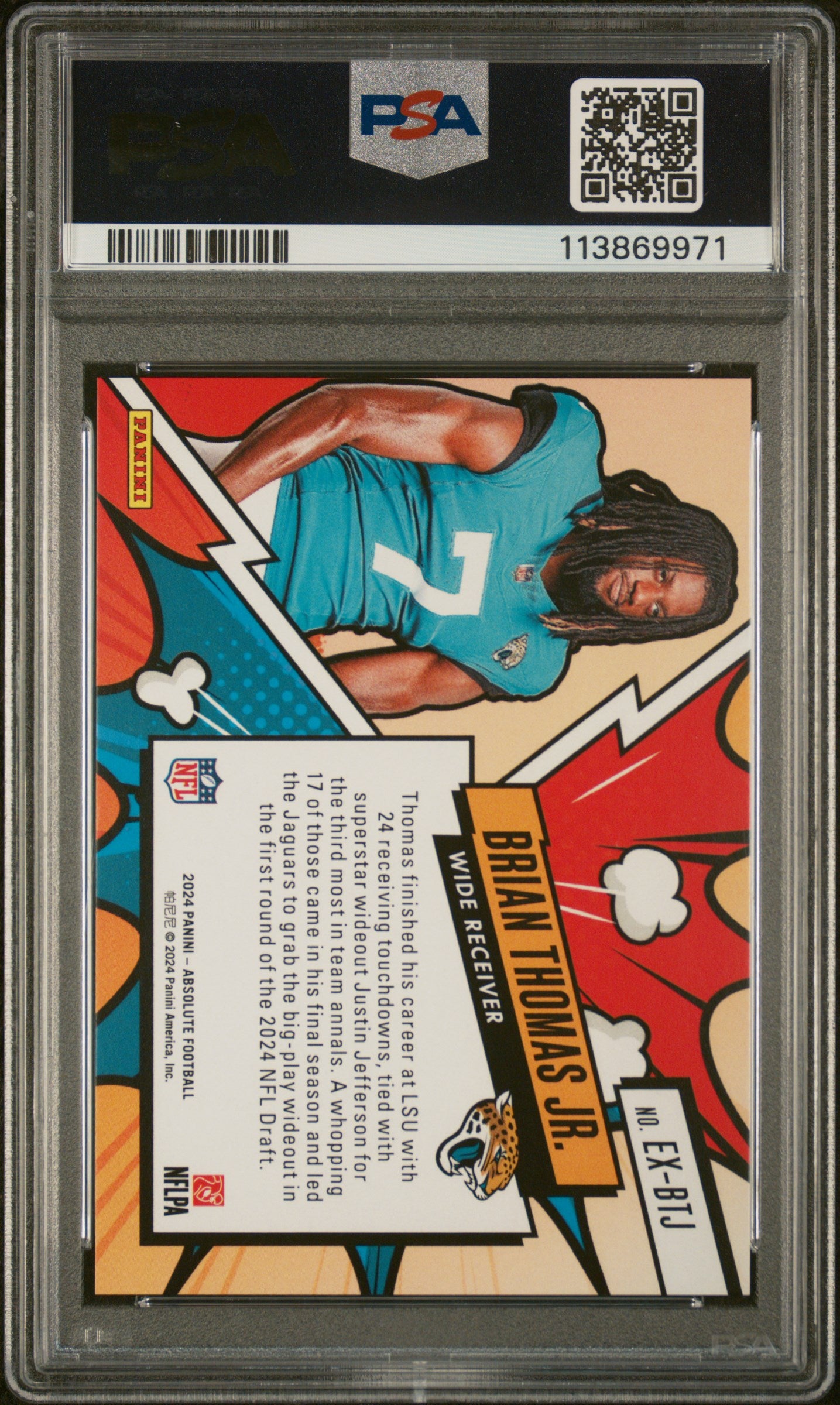 2024 Panini Absolute Explosive Brian Thomas Jr. #EX-BTJ RC PSA 9
