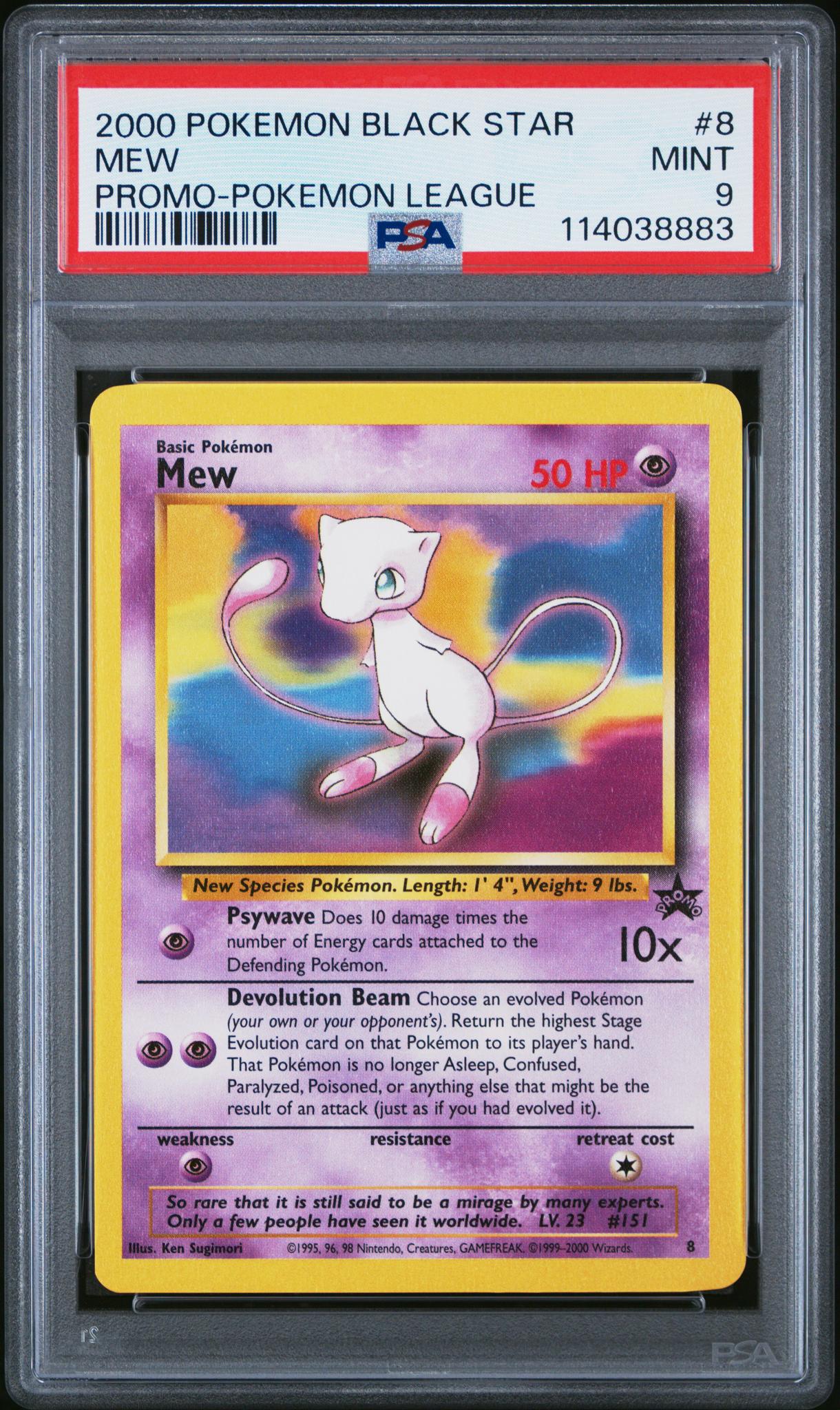 2000 Pokémon Wizards Black Star Promo Mew #8 PSA 9