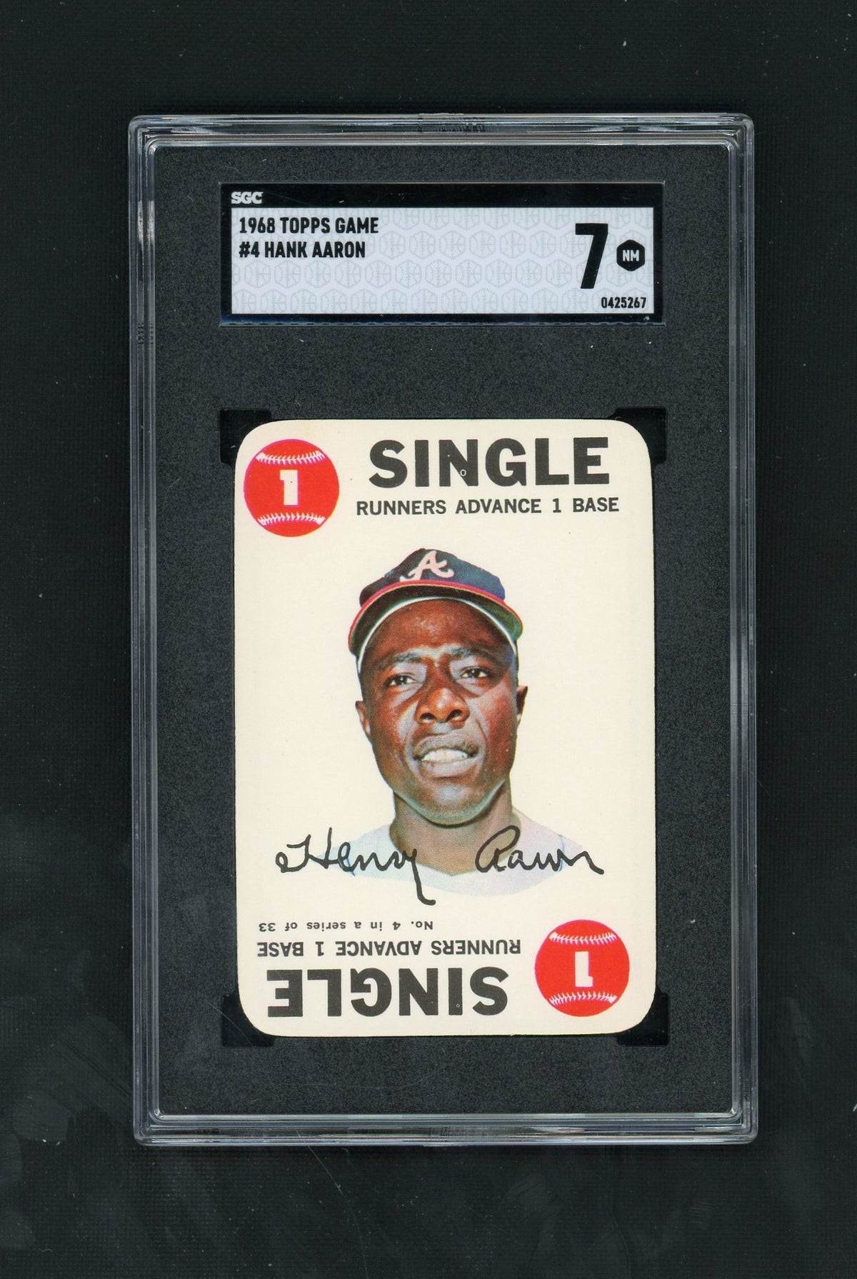 1968 Topps Game #4 Hank Aaron SGC 7