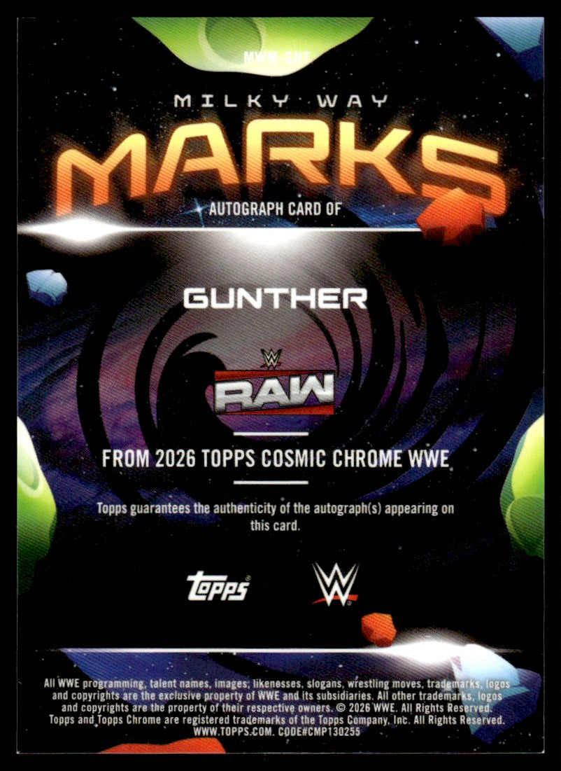 2026 Topps Cosmic Chrome Milky Way Marks Gunther Auto 1/5