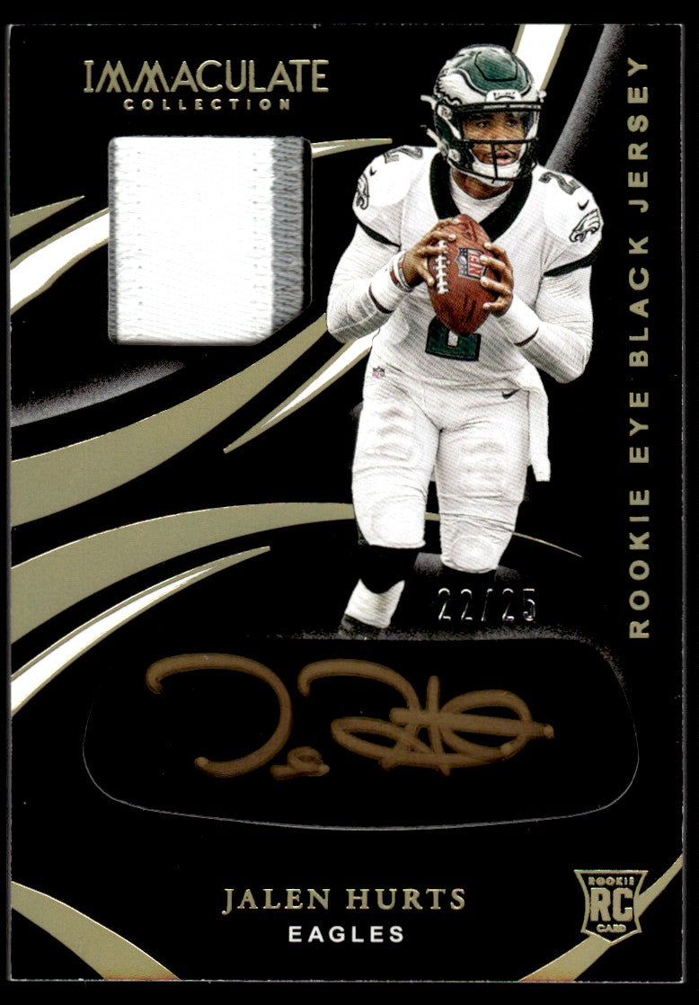 2020 Immaculate #REB-7 Jalen Hurts 22/25 Auto Patch Eye Black
