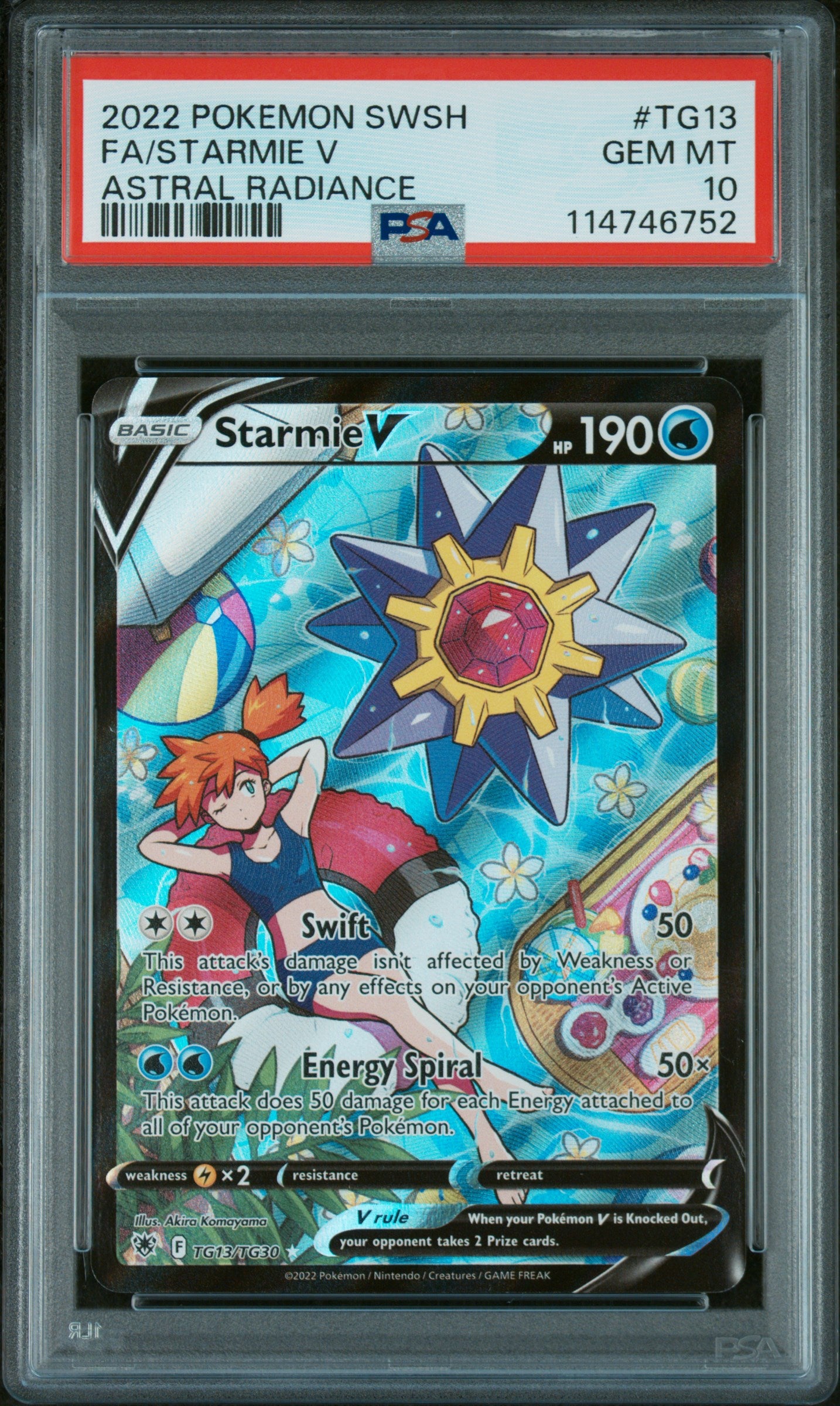2022 Pokemon Astral Radiance Starmie V #TG13 PSA 10