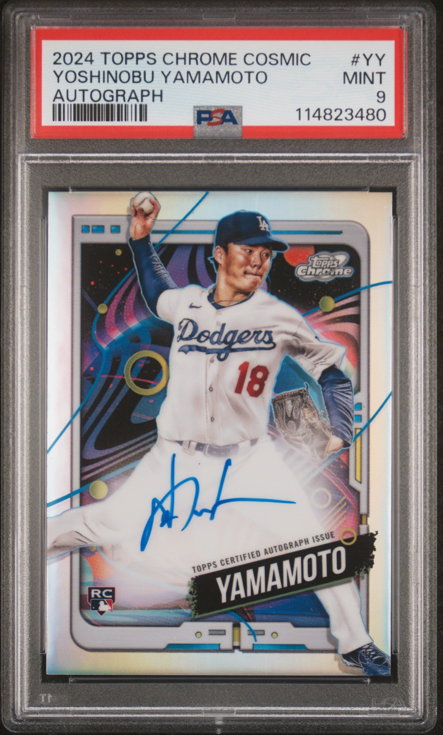 2024 Topps Cosmic Chrome Yoshinobu Yamamoto #CCA-YY RC Auto PSA 9