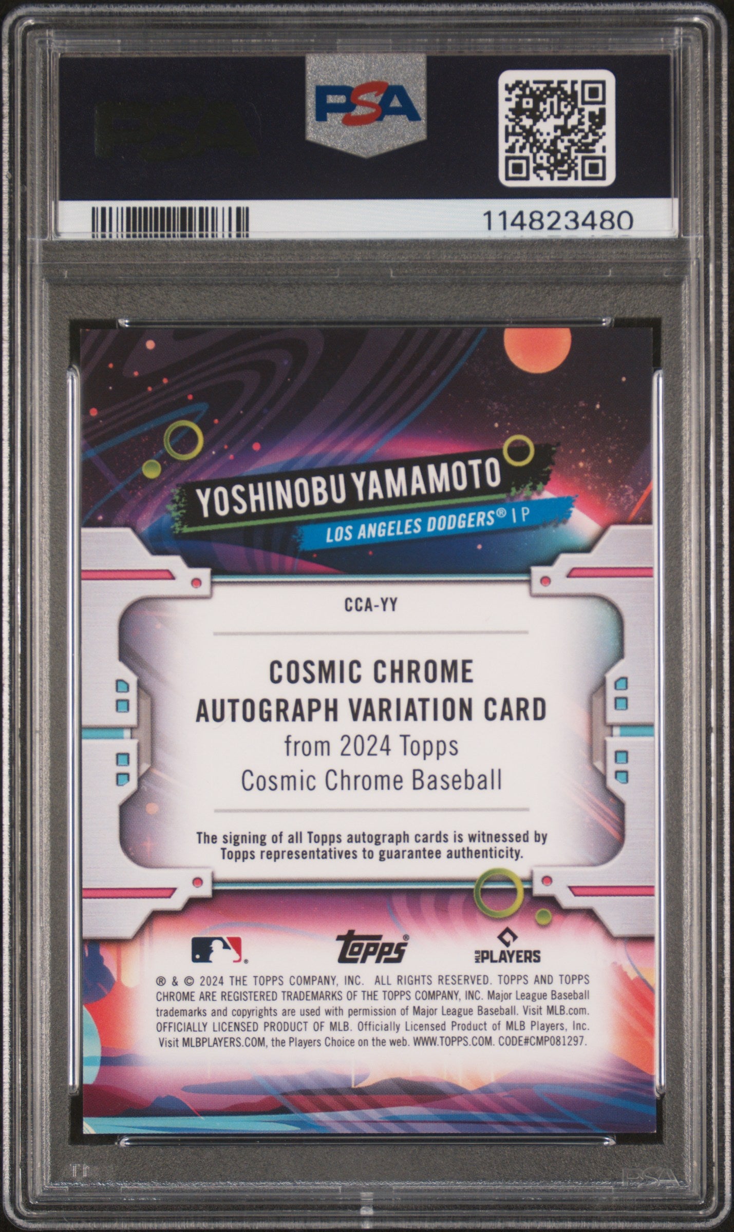2024 Topps Cosmic Chrome Yoshinobu Yamamoto #CCA-YY RC Auto PSA 9